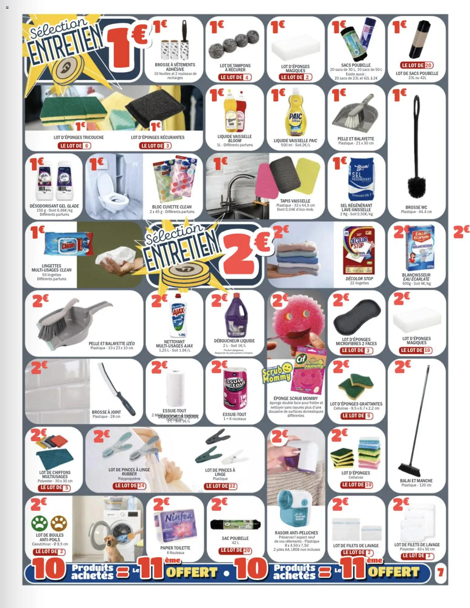 {H1} | Page: 7 | Produits: Rasoir, Désodorisant, Sel, Sacs poubelle