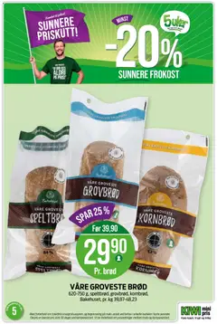 Forhåndsvisning av VÅRE GROVESTE BRØD, 620-750 g, speltbrød, grovbrød, kornbrød, Bakehuset, pr. kg 39,87-48,23 gyldig fra 26.01.2026 | Side: 27
