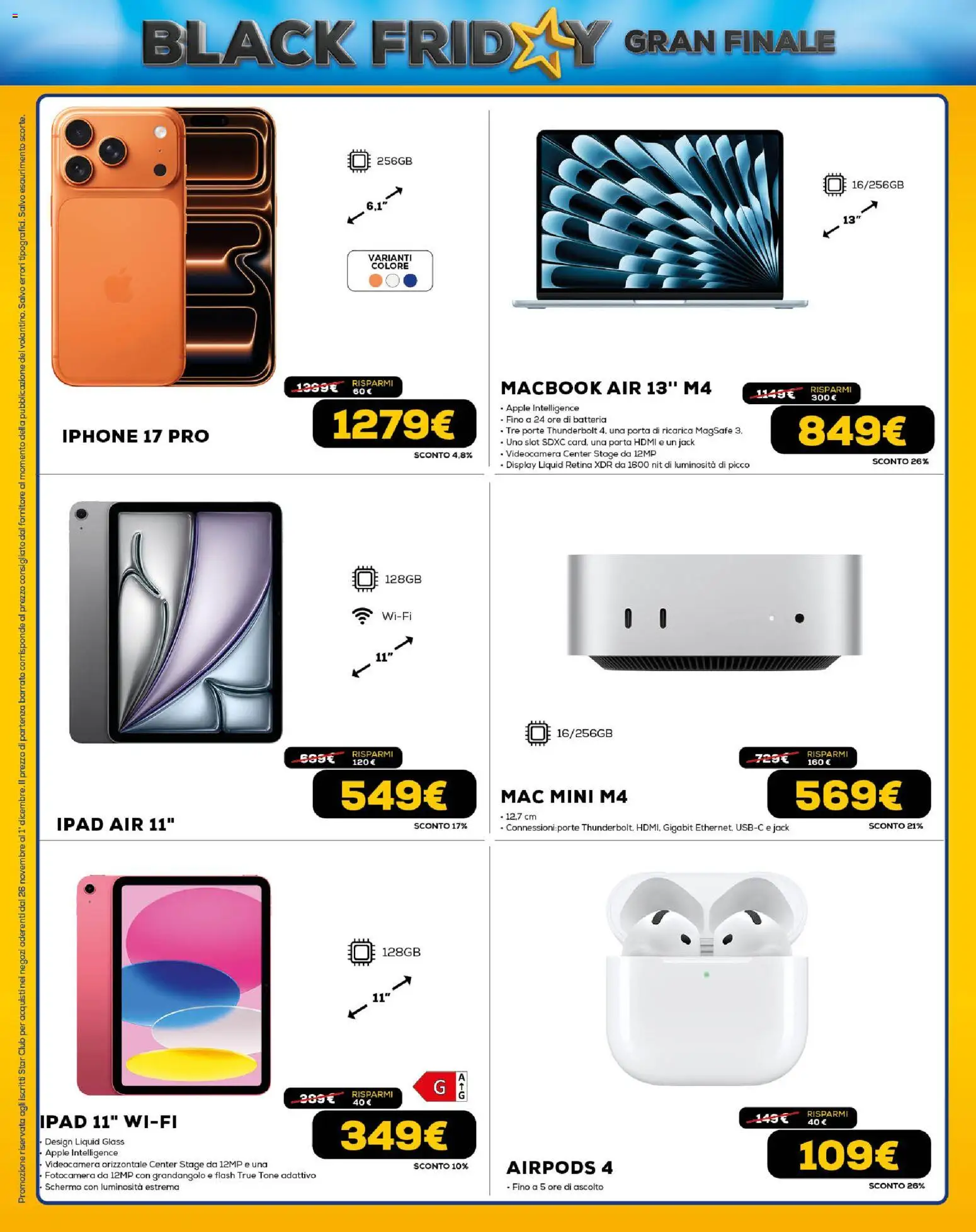 Volantino Euronics del 26.11.2025 | Pagina: 8 | Prodotti: Macbook air, Iphone, Videocamera, Batteria