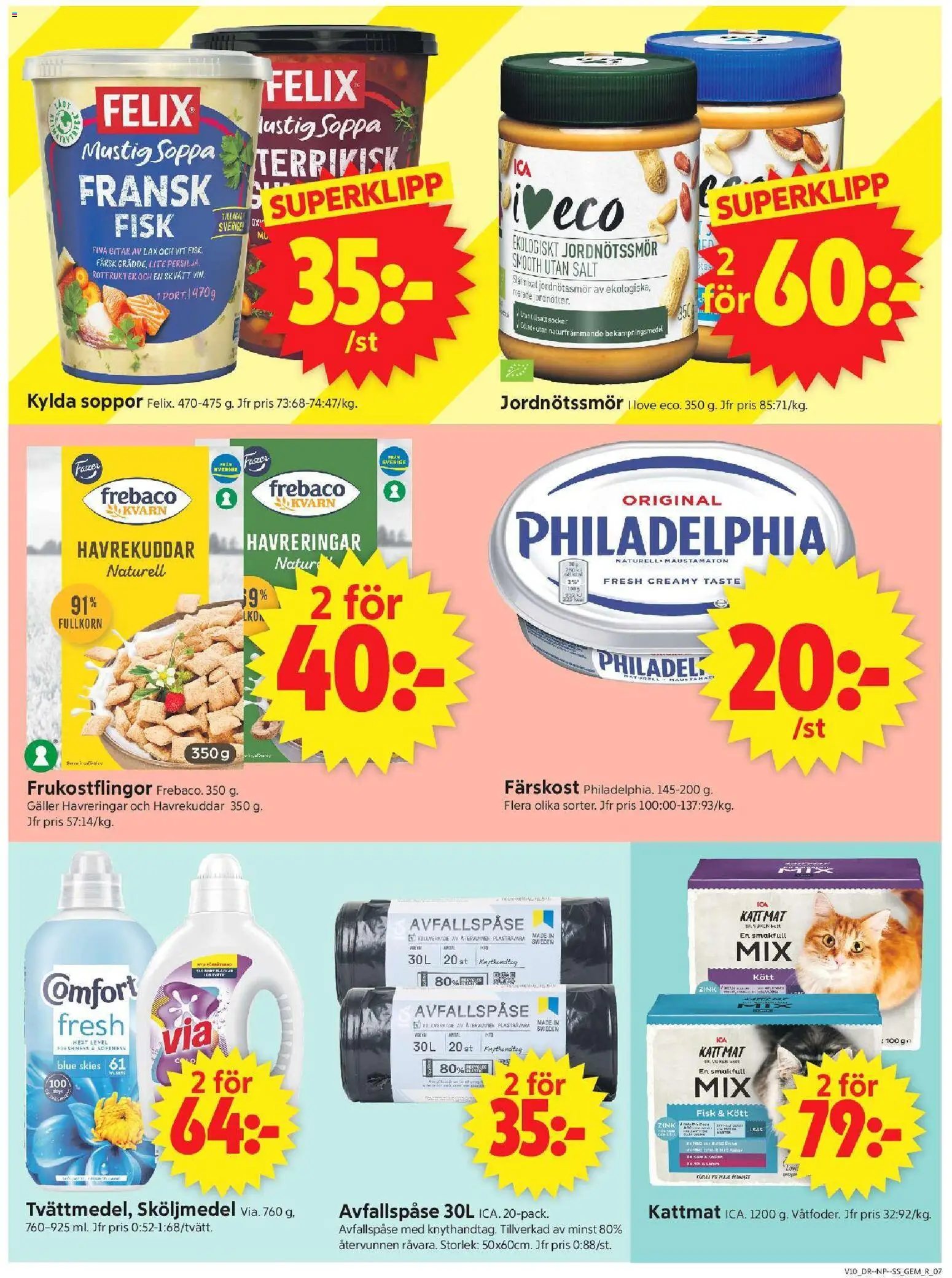 ICA Supermarket reklamblad aktuell från 02.03.2026 | Sida: 9 | Produkter: Gem, Sköljmedel, Lax, Kattmat
