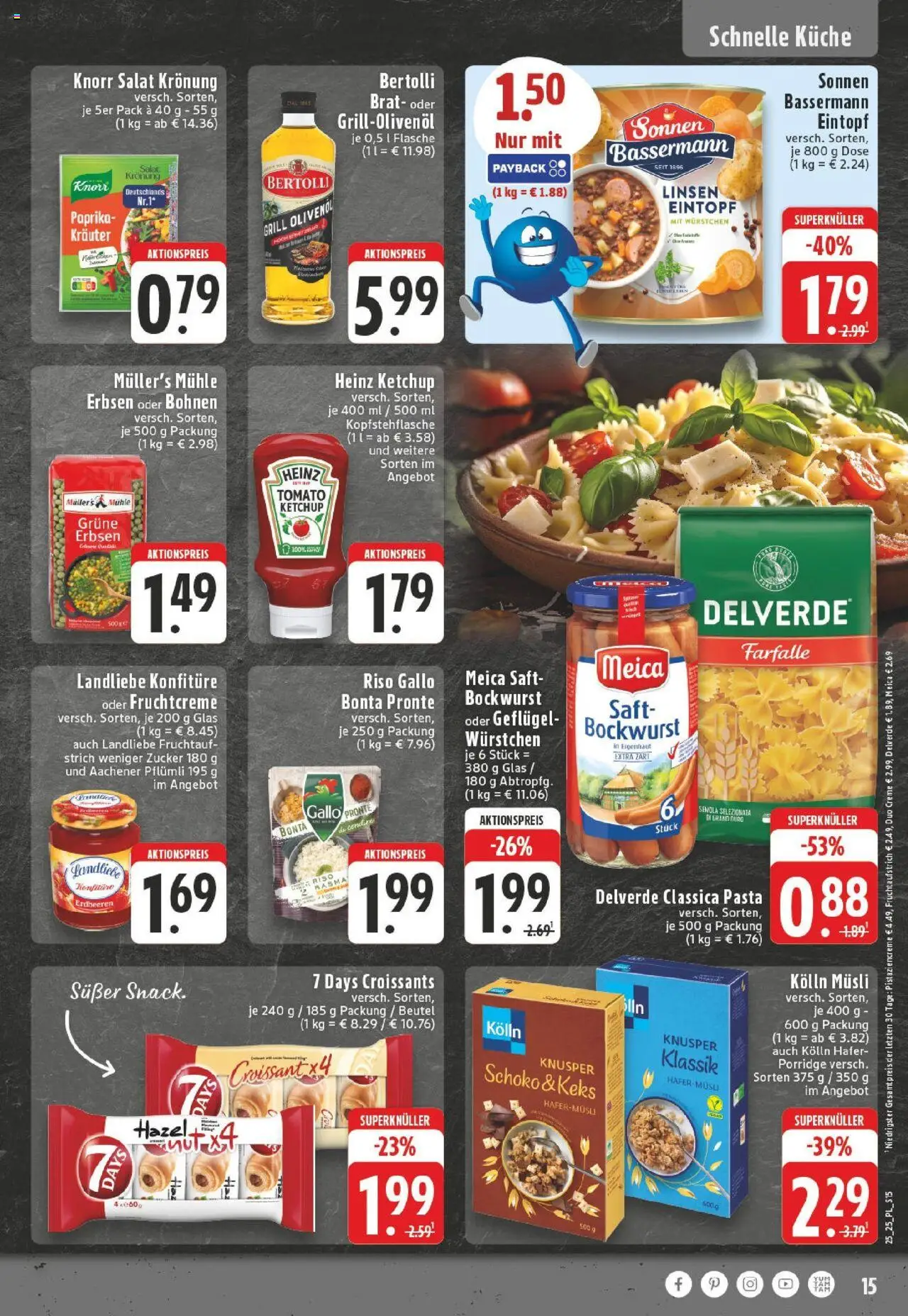 Edeka prospekt Titz	 - gültig ab dem 15.06.2025 | Seite: 15 | Produkte: Bockwurst, Kolln musli, Meica, Erbsen