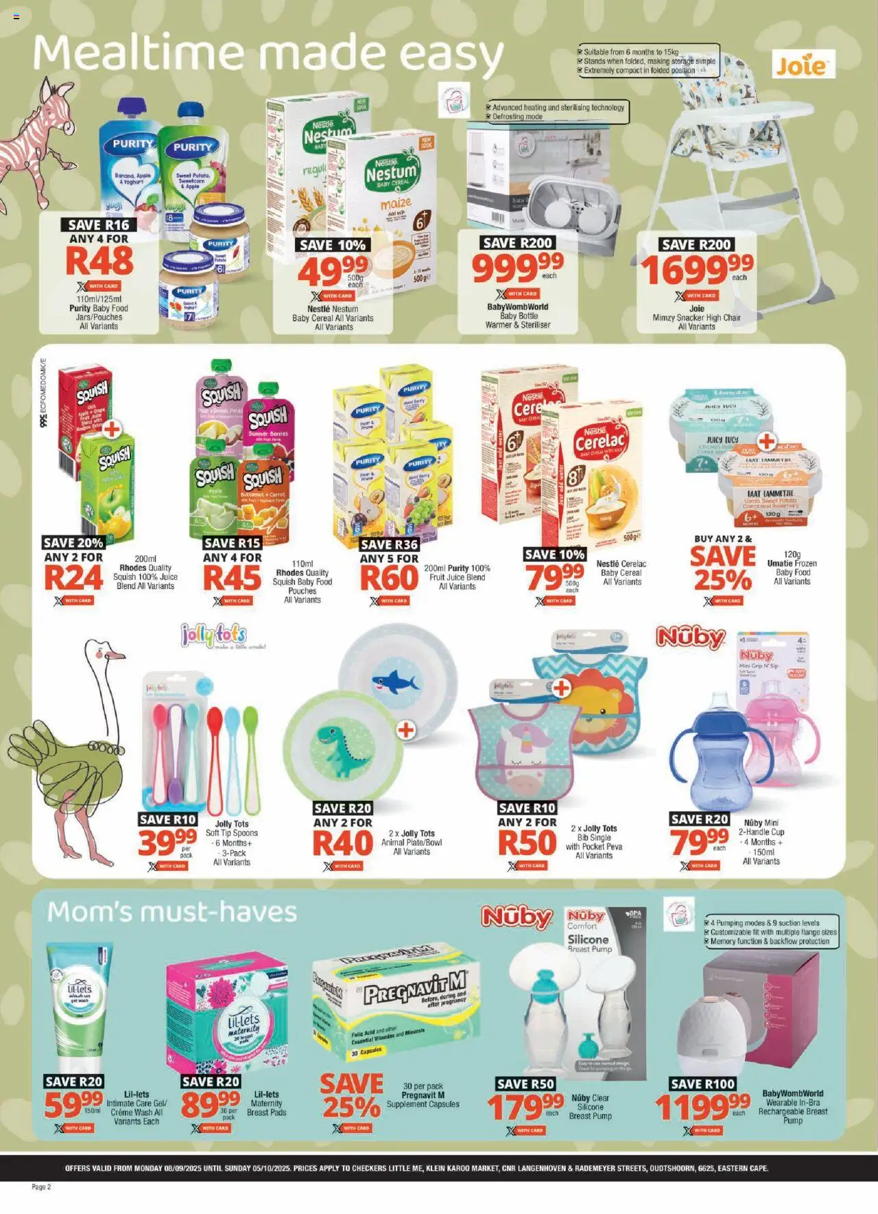 New Checkers catalogue – valid from 08.09.2025 | Page: 2 | Products: Pads, Vitamins, Juice, Fruit
