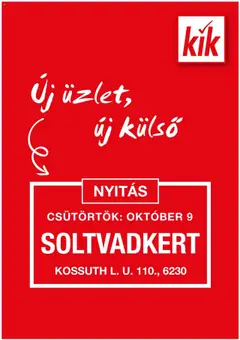 Kik Akciós újság - Soltvadkert - amely érvényes a következő dátumtól: 09.10.2025