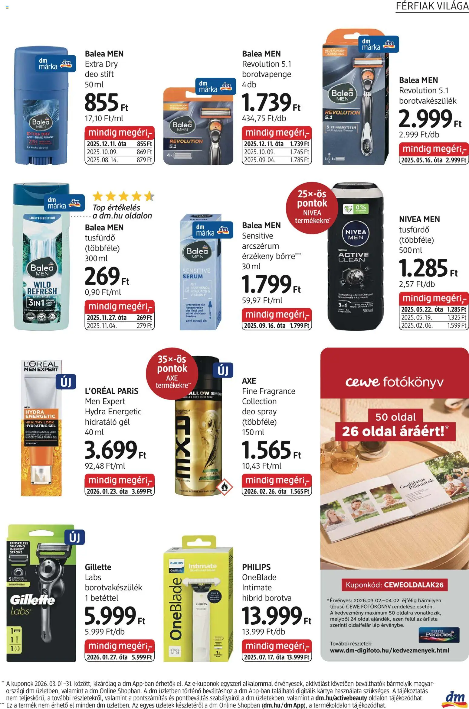 DM Drogerie Markt akciós ujság - amely érvényes a következő dátumtól: 05.03.2026 | Oldal: 13 | Termékek: Borotva, Stift, Vitamin c, Tusfürdő