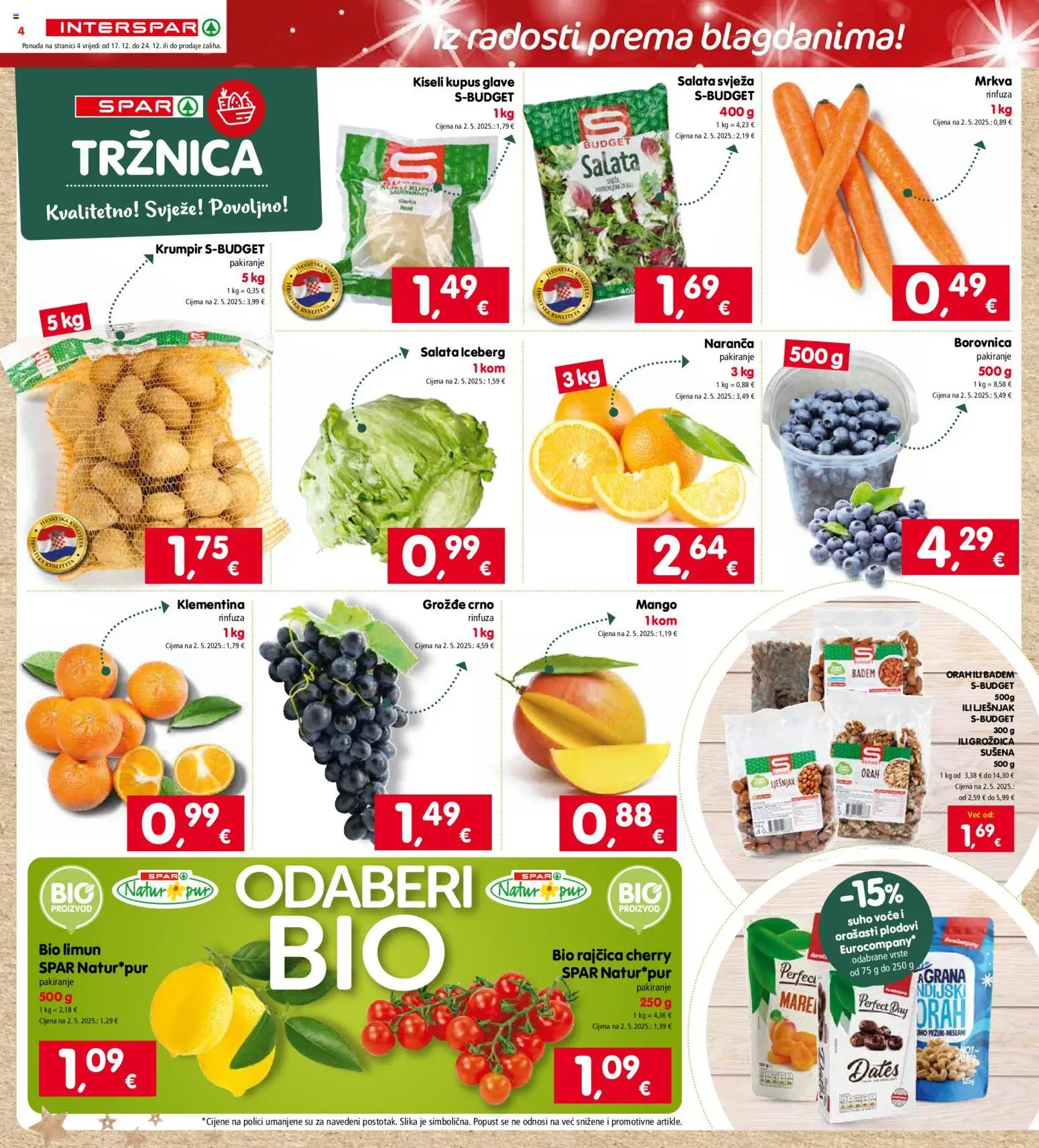 Interspar katalog | vrijedi od 17.12.2025 | Stranica: 4 | Proizvodi: Lješnjak, Voće, Kupus, Grožđe