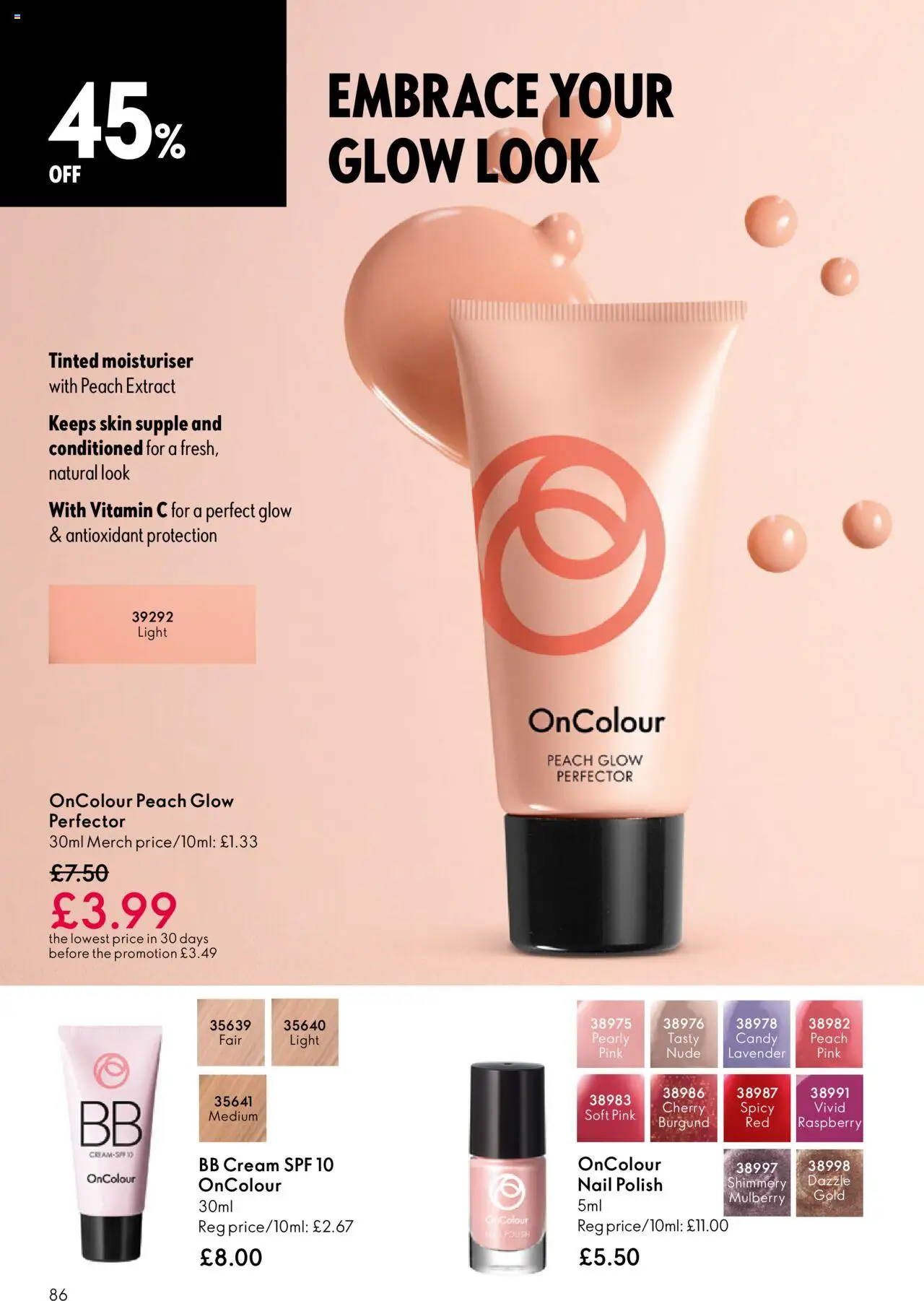 {H1} | Page: 86 | Products: BB cream, Lavender, Cream, Raspberry