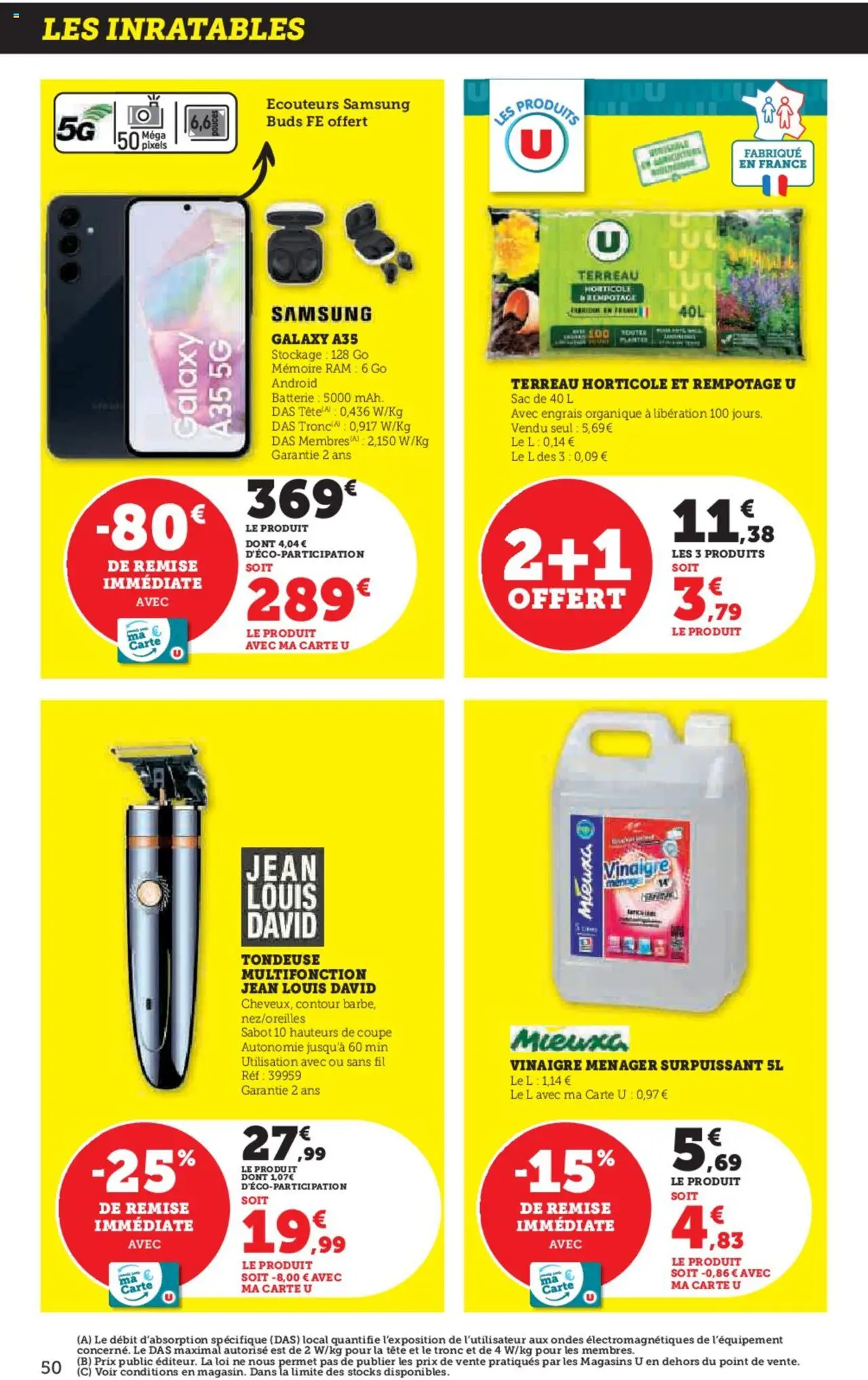  | Page: 50 | Produits: Terreau, Terreau horticole, Vinaigre, Mémoire RAM