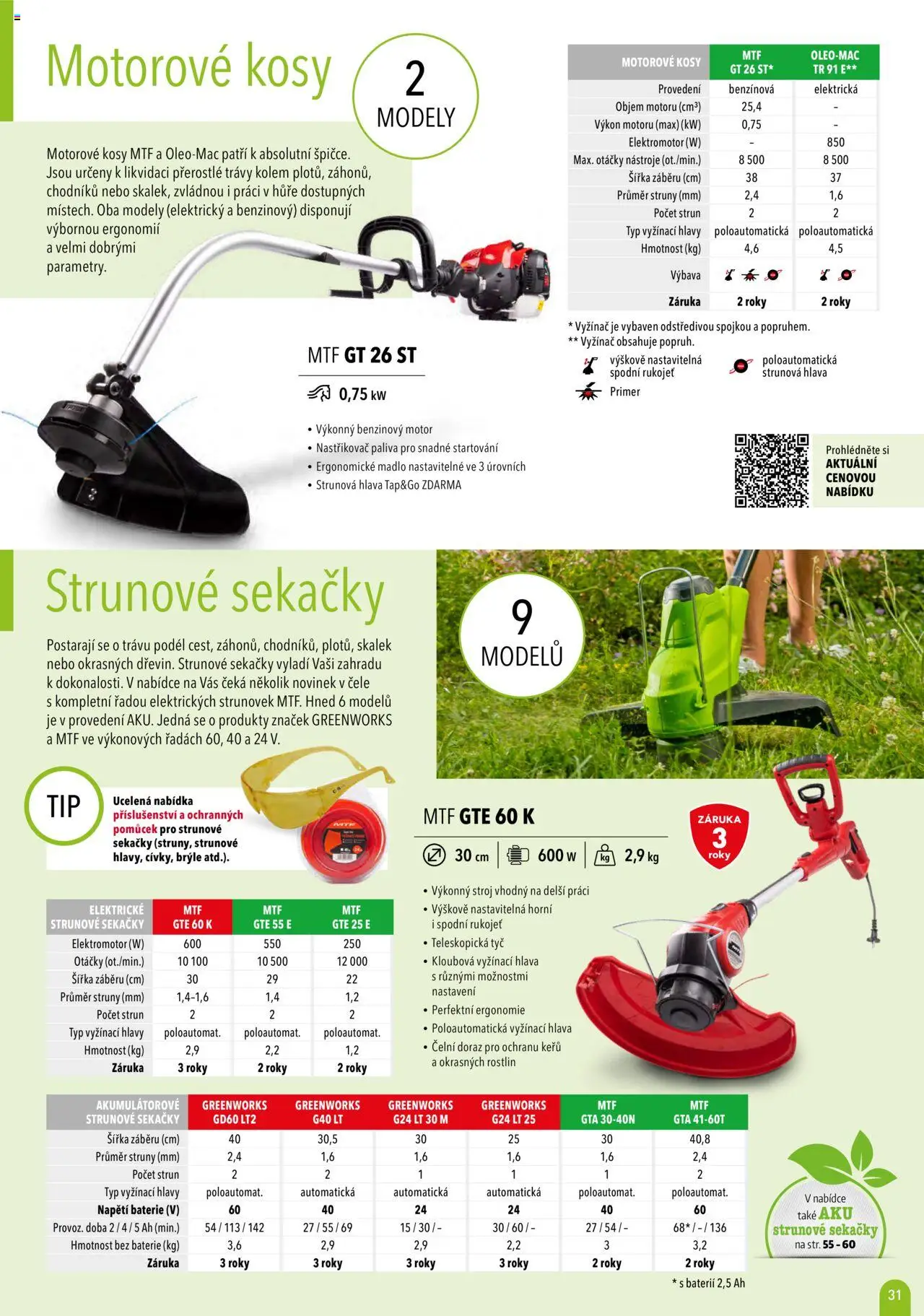 Mountfield katalog 2025 od 16.04.2025 | Strana: 31 | Produkty: Brýle, Strunová sekačka, Madlo, Baterie