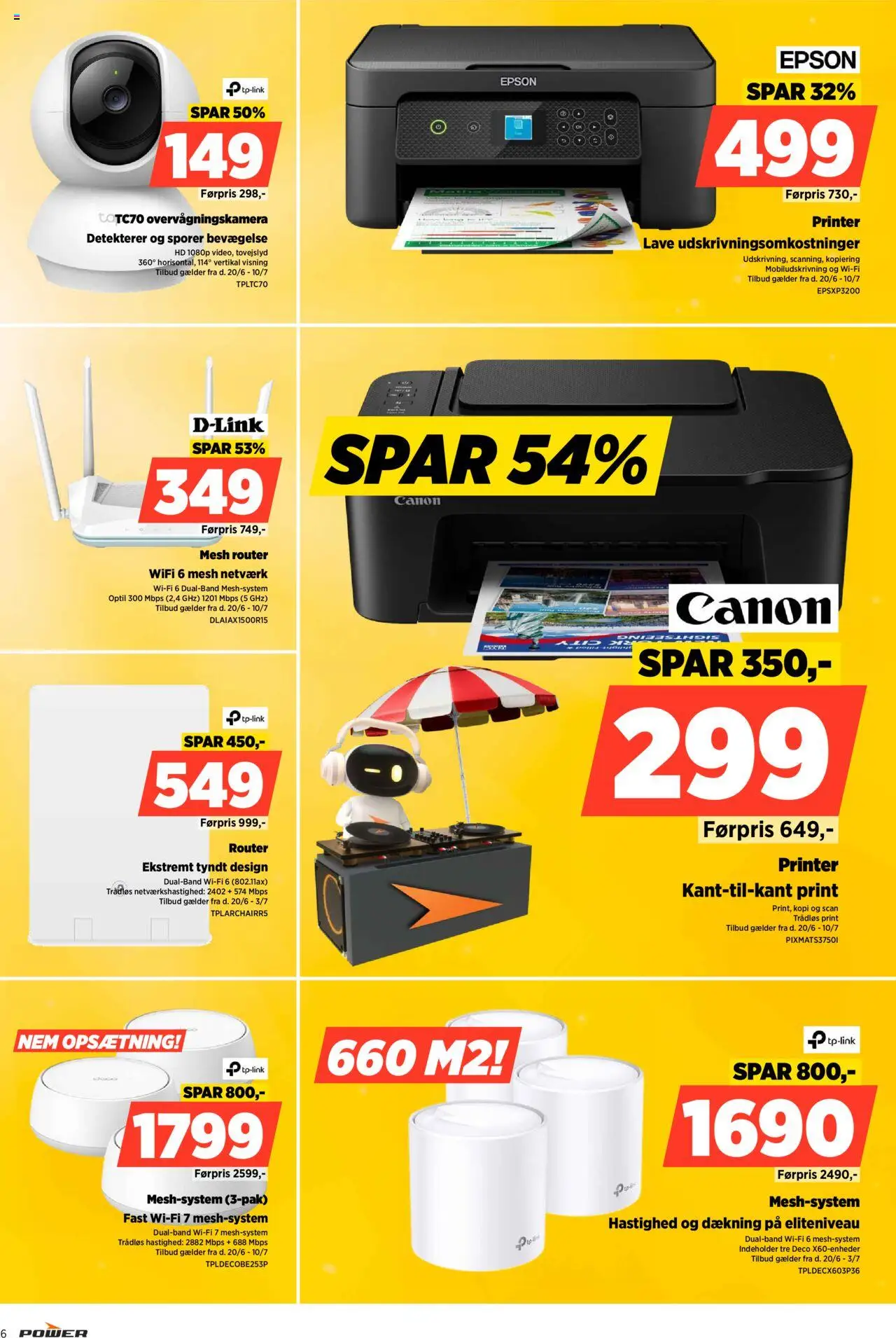 Power Tilbudsavis gyldig fra 20.06.2025 | Side: 6 | Produkter: Overvågningskamera, Printer, Router