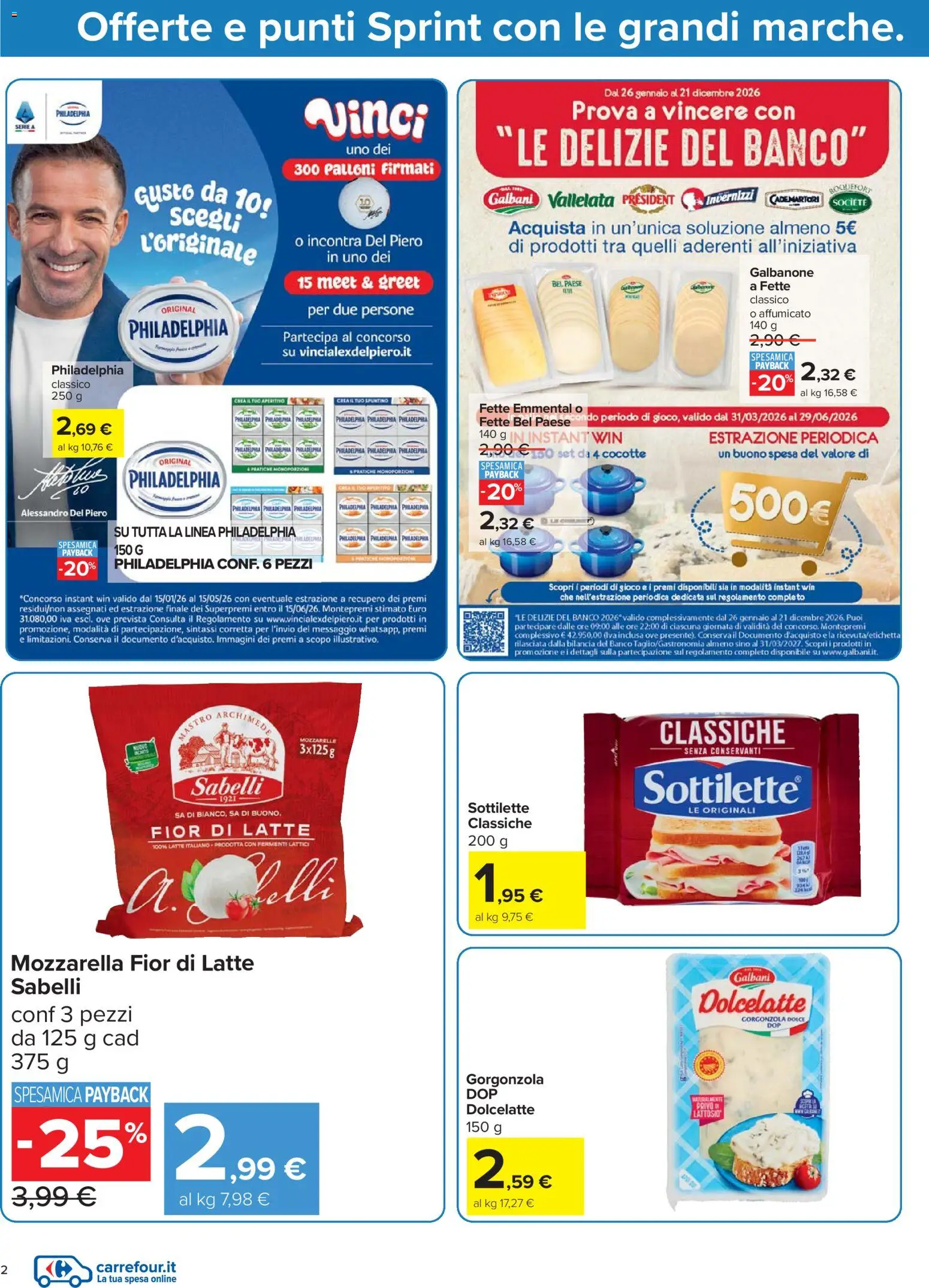 Volantino Carrefour del 07.04.2026 | Pagina: 2 | Prodotti: Mozzarella, Latte, Bilancia, Aperitivo