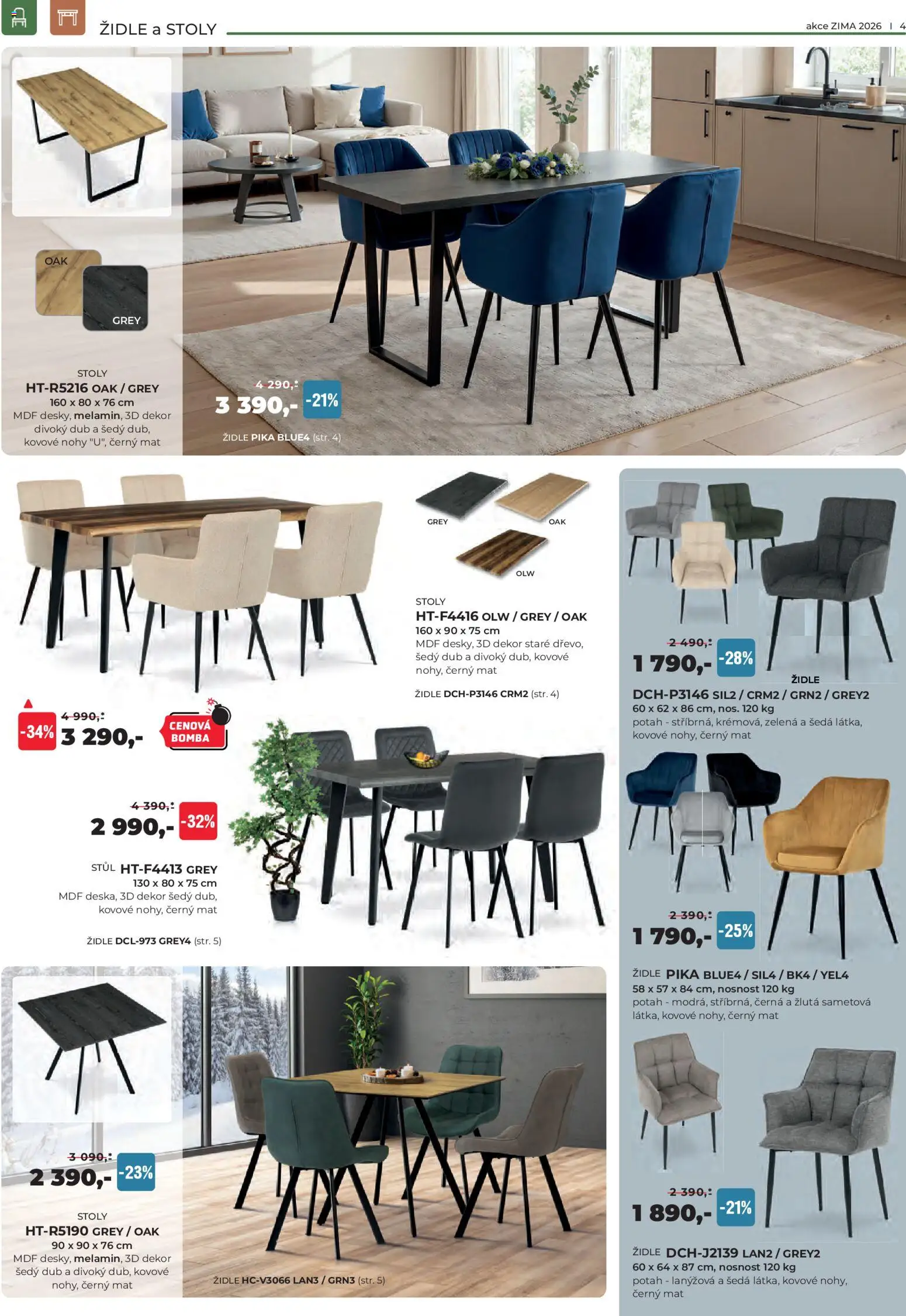 Jamall nábytek leták od 15.01.2026 | Strana: 4 | Produkty: Stůl, Židle