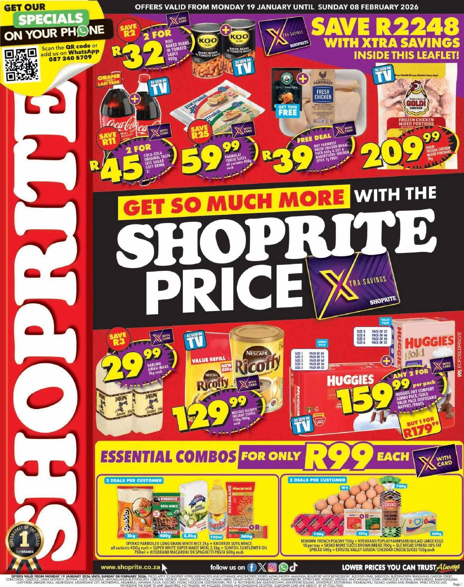 New Shoprite catalogue – valid from 19.01.2026 | Page: 1 | Products: Tray, Cheese, Polony, Chicken