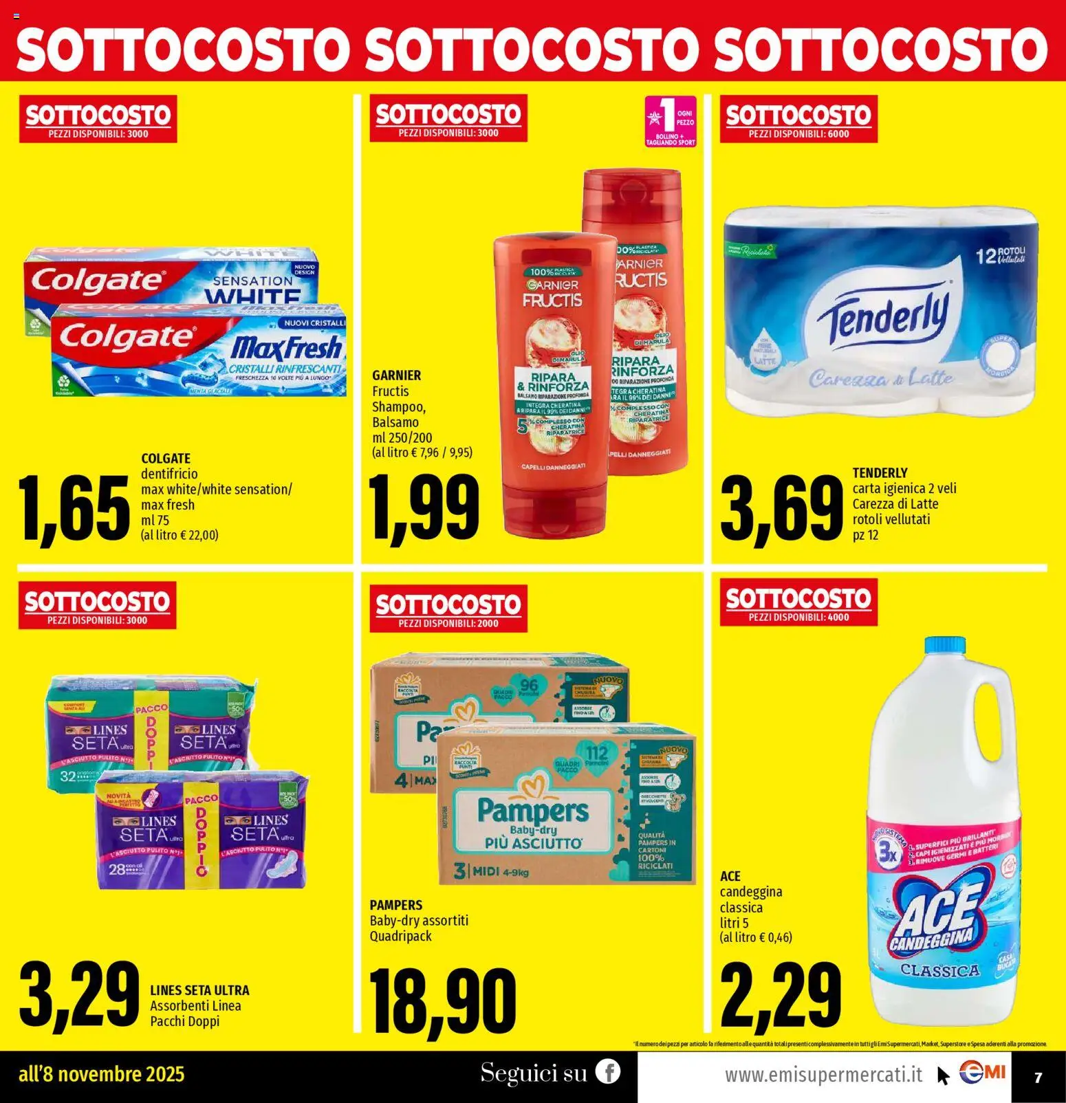 Volantino EMI del 30.10.2025 | Pagina: 7 | Prodotti: Balsamo, Carta igienica, Dentifricio, Candeggina