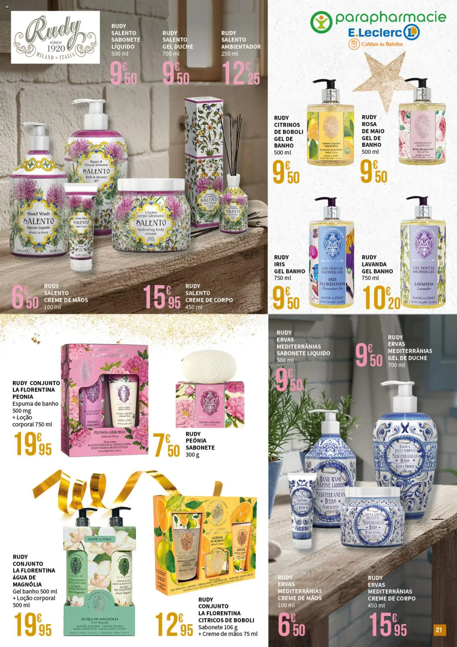 E.Leclerc - Folheto Parapharmacie Caldas da Rainha │ válido de 16.12.2025 | Página: 21 | Produtos: Creme de corpo, Gel de banho, Espuma de banho, Banho