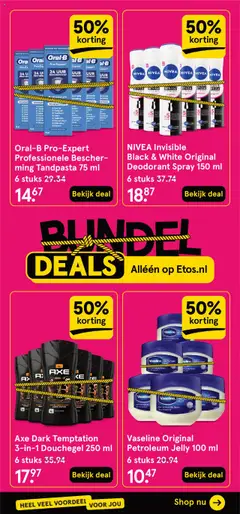 Axe Dark Temptation 3-in-1 Douchegel 250 ml, 6 stuks 35.94 - Voorbeeld van een folder van Etos, geldig van 20.10.2025 | Pagina: 92 | Producten: Deodorant, Tandpasta, Kristallen, Douchegel