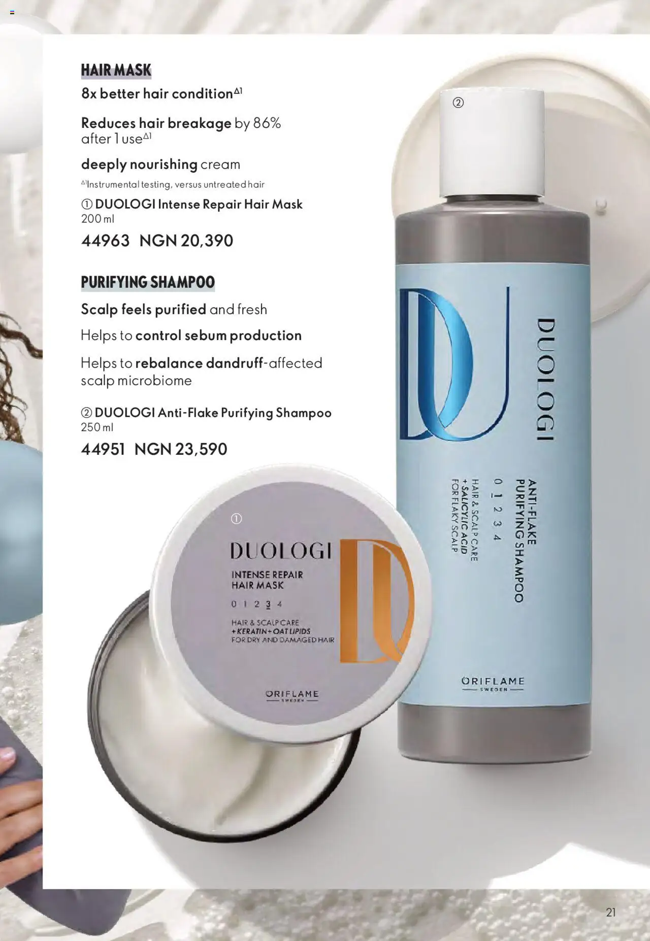 Oriflame - Catalogue  valid from 01.07.2025 | Page: 21 | Products: Cream, Hair mask, Mask, Shampoo