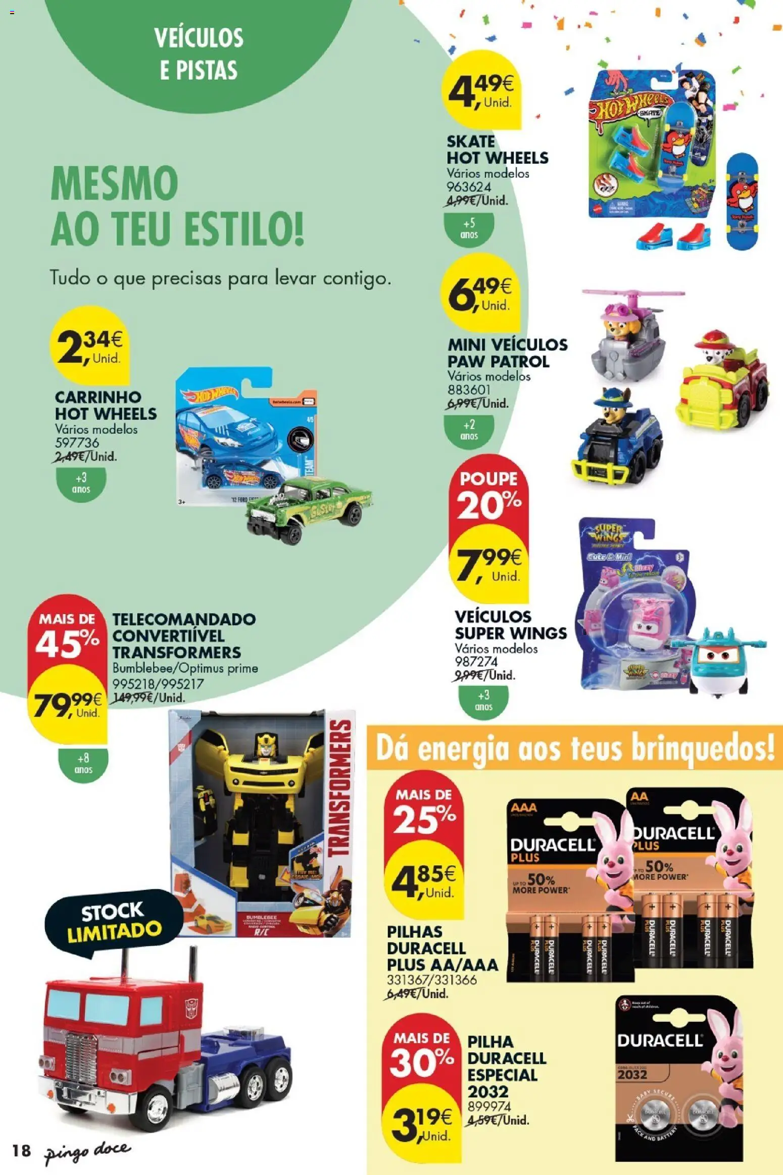 Pingo Doce - Bazar Kids │ válido de 17.02.2026 | Página: 18 | Produtos: Skate, Pilhas