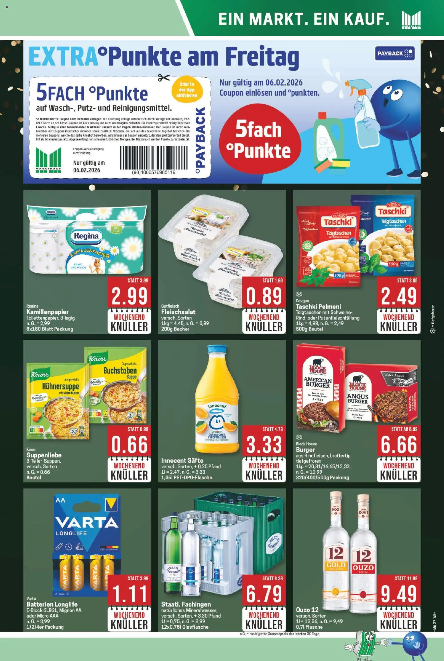 Marktkauf Prospekt 	 – gültig ab 02.02.2026 | Seite: 27 | Produkte: Ouzo 12, Ouzo, Burger, Nudeln