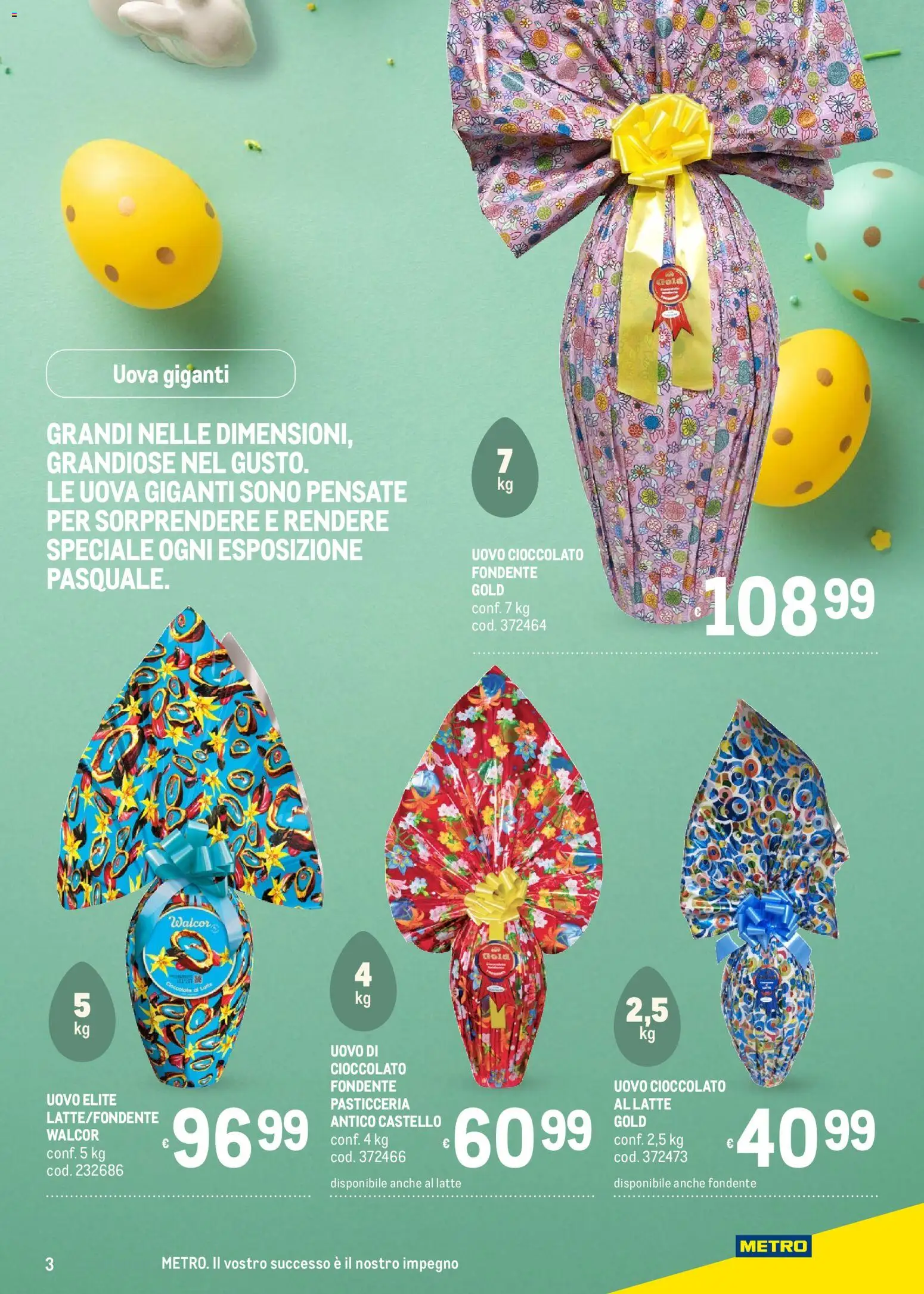 Volantino Metro del 05.03.2026 | Pagina: 3 | Prodotti: Uova, Cioccolato, Latte