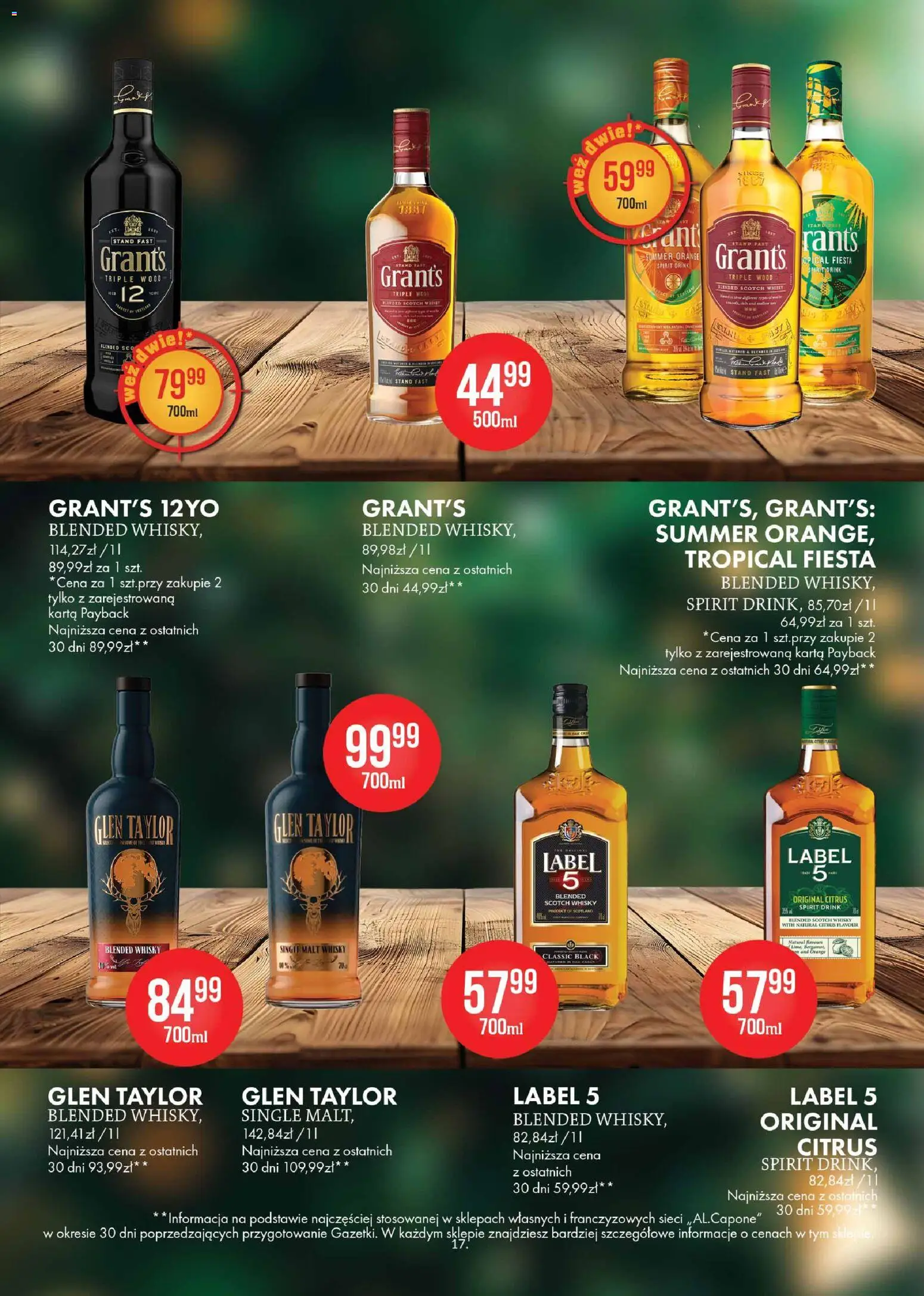 Al.Capone Gazetka od 13.11.2025 | Strona: 17 | Produkty: Chili, Karta, Grant's, Whisky