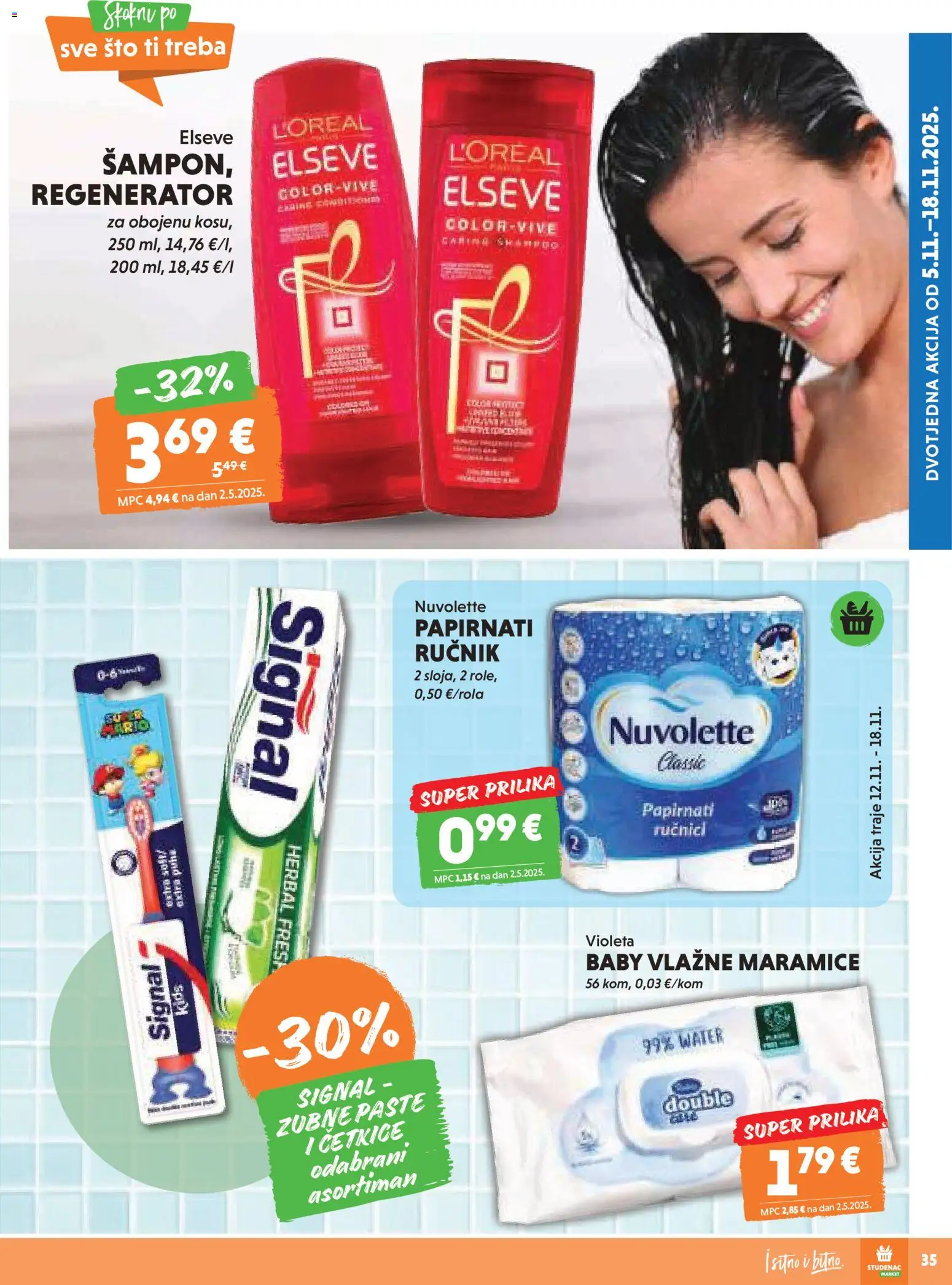 Studenac katalog | vrijedi od 12.11.2025 | Stranica: 35 | Proizvodi: Regenerator, Vlažne maramice, Ručnik, Violeta
