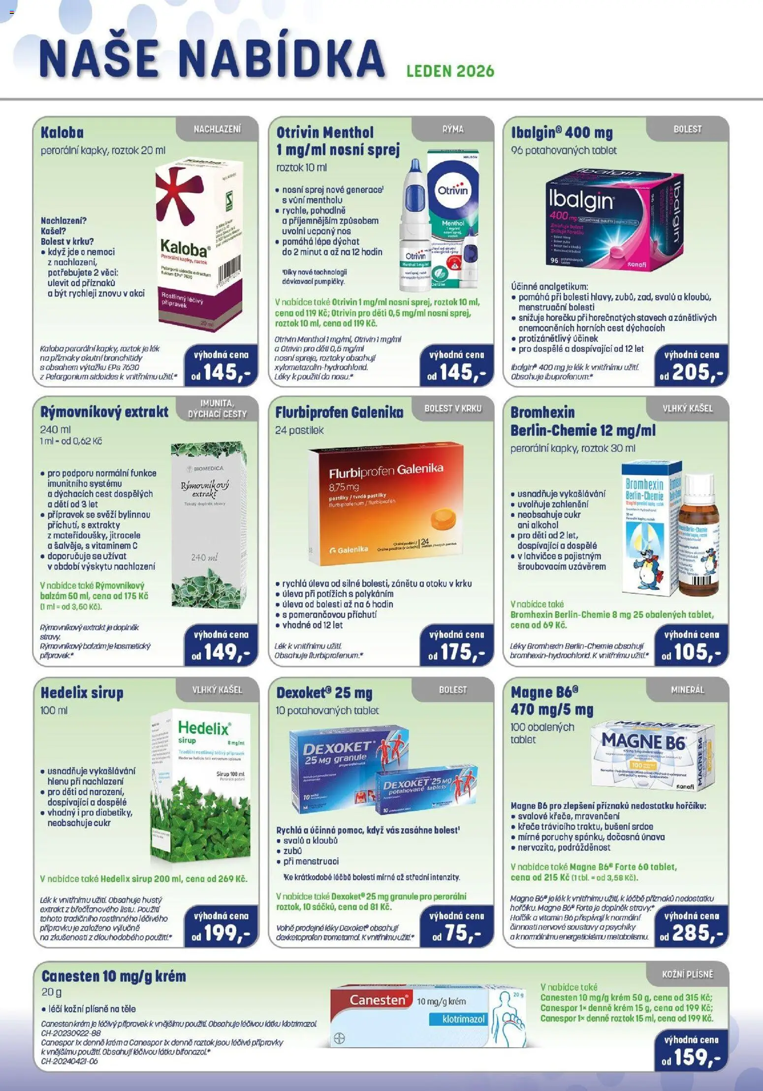 Pharmapoint leták od 01.01.2026 | Strana: 5 | Produkty: Ibalgin, Granule, Sirup, Cukr
