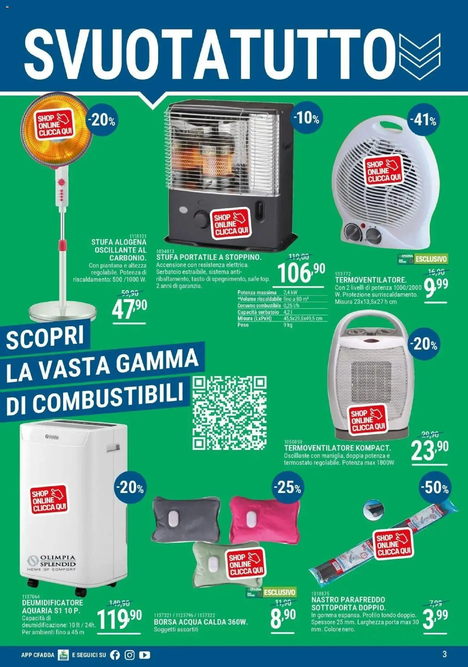 Volantino CFadda del 19.02.2026 | Pagina: 3 | Prodotti: Deumidificatore, Acqua, Stufa, Borsa