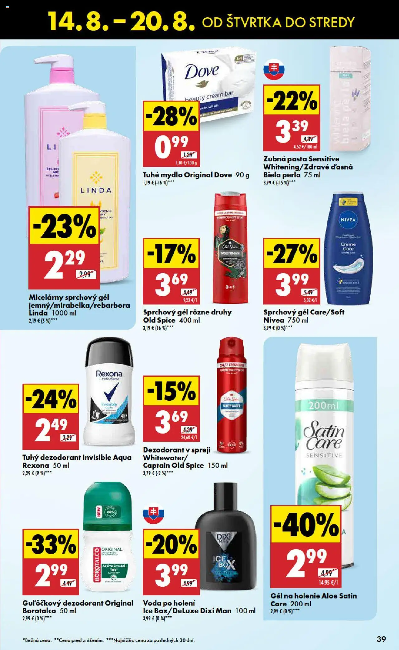 Biedronka leták │ platný od 14.08.2025 | Strana: 39 | Produkty: Old Spice, Mydlo, Sprchový gél, Dezodorant