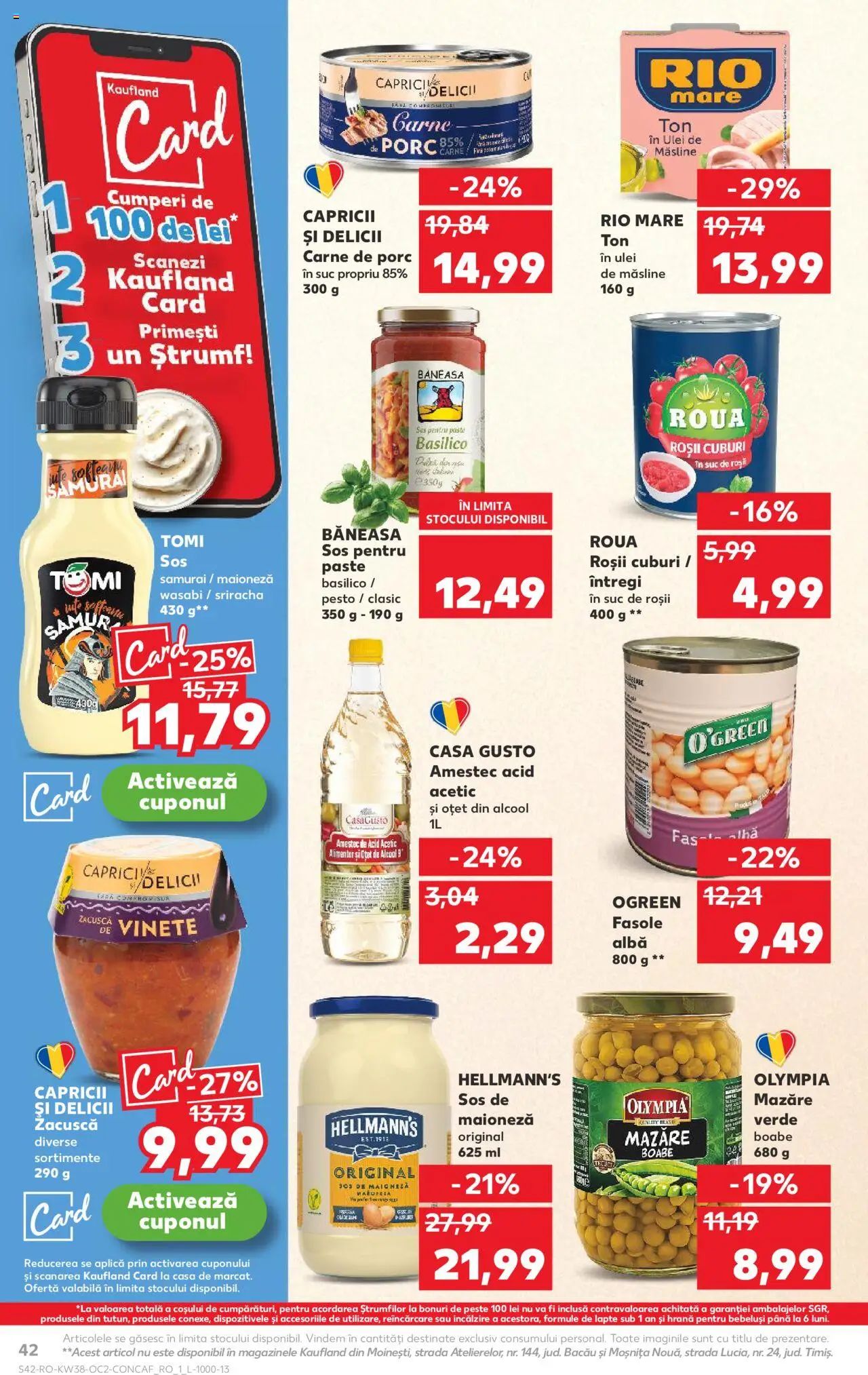 Noul catalog Kaufland – valabil de la 17.09.2025 | Pagină: 42 | Produse: Măsline, Ulei, Oțet, Zacuscă