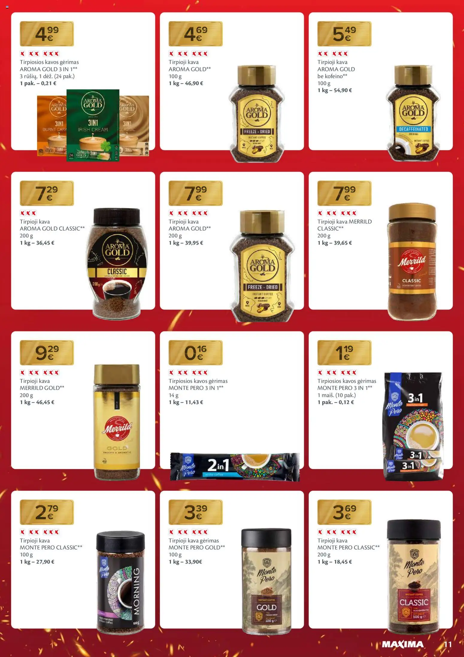 MAXIMA akcijos nuo 27.01.2026 | Puslapis: 11 | Prekių: Tirpioji kava, Kava