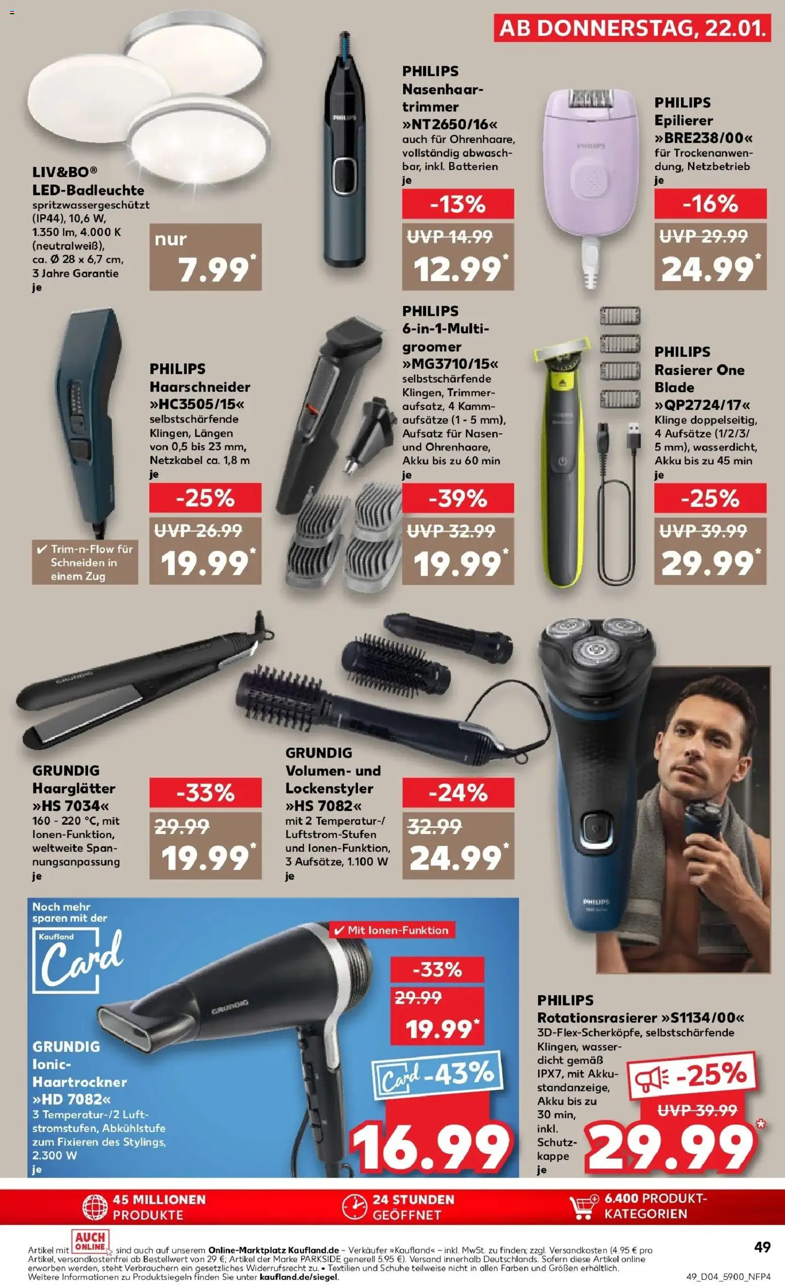 Kaufland prospekt Stollberg	 – gültig ab 25.01.2026 | Seite: 49 | Produkte: Haartrockner, Haarglätter, Batterien, Kappe