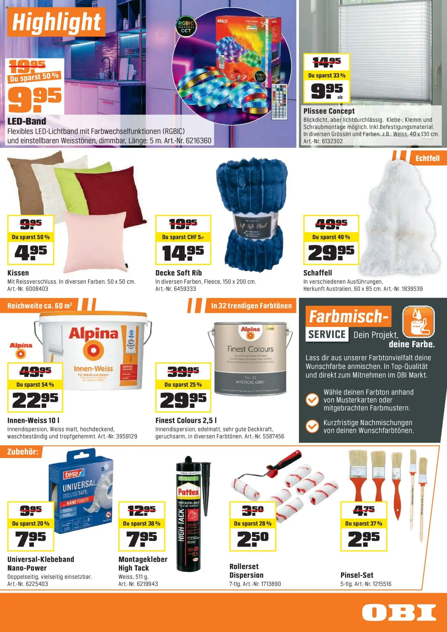 OBI - BIBERSTARKE Angebote bei OBI. – gültig ab 14.02.2026 | Seite: 5 | Produkte: Kissen, Decke