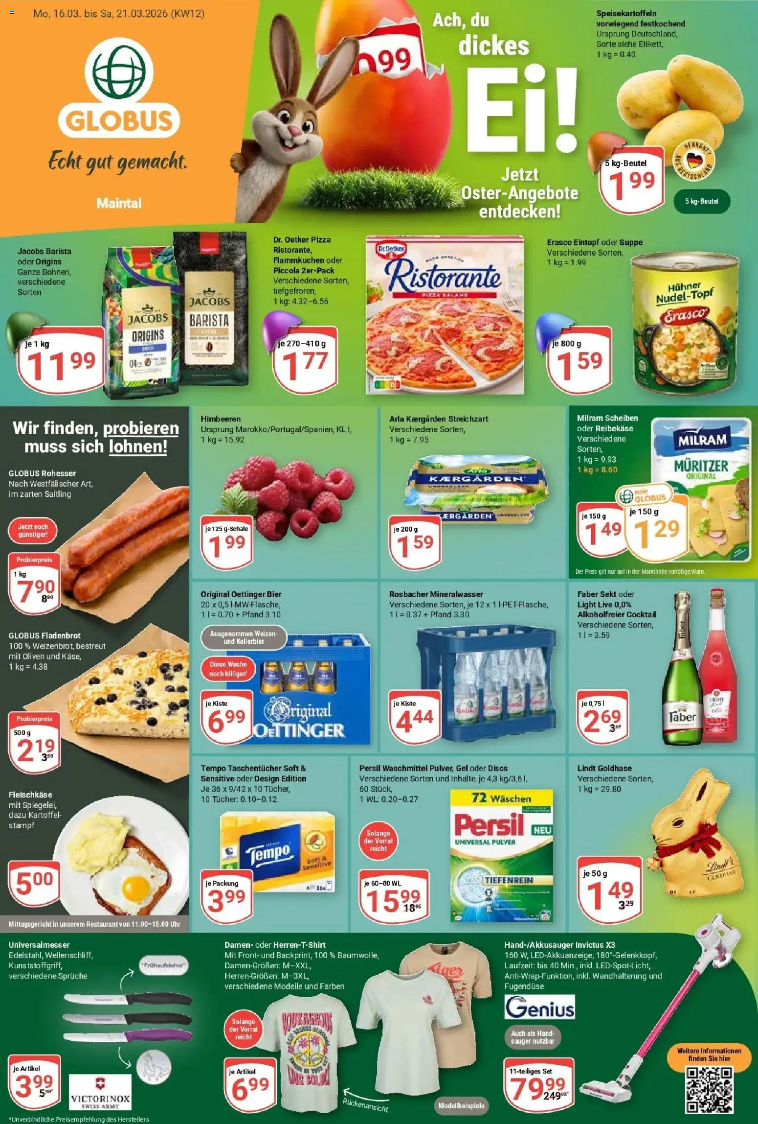 Globus prospekt Maintal-Dörnigheim	 – gültig ab 15.03.2026 | Seite: 1 | Produkte: Oettinger, Milram, Salami, Erasco