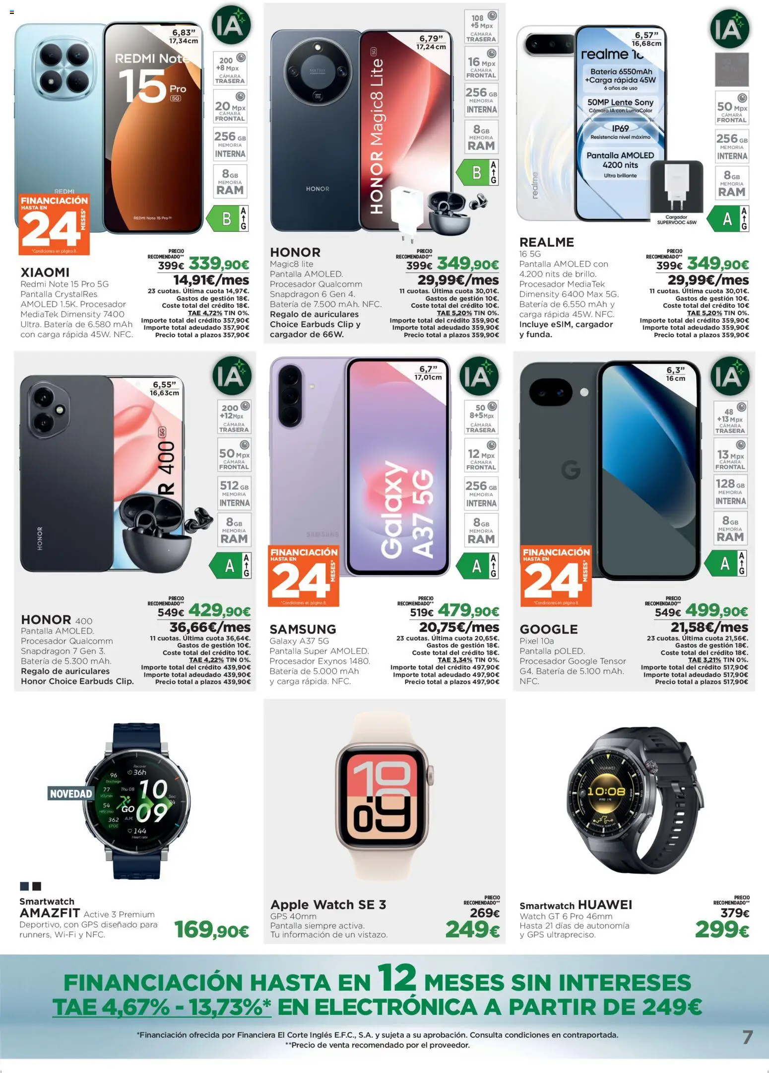 El Corte Inglés ofertas │ válido desde el 27.04.2026 | Página: 7 | Productos: Apple, Auriculares, Cámara, Batería