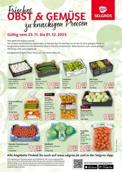 Selgros Obst & Gemüse ab 25.11.2025 gültig
