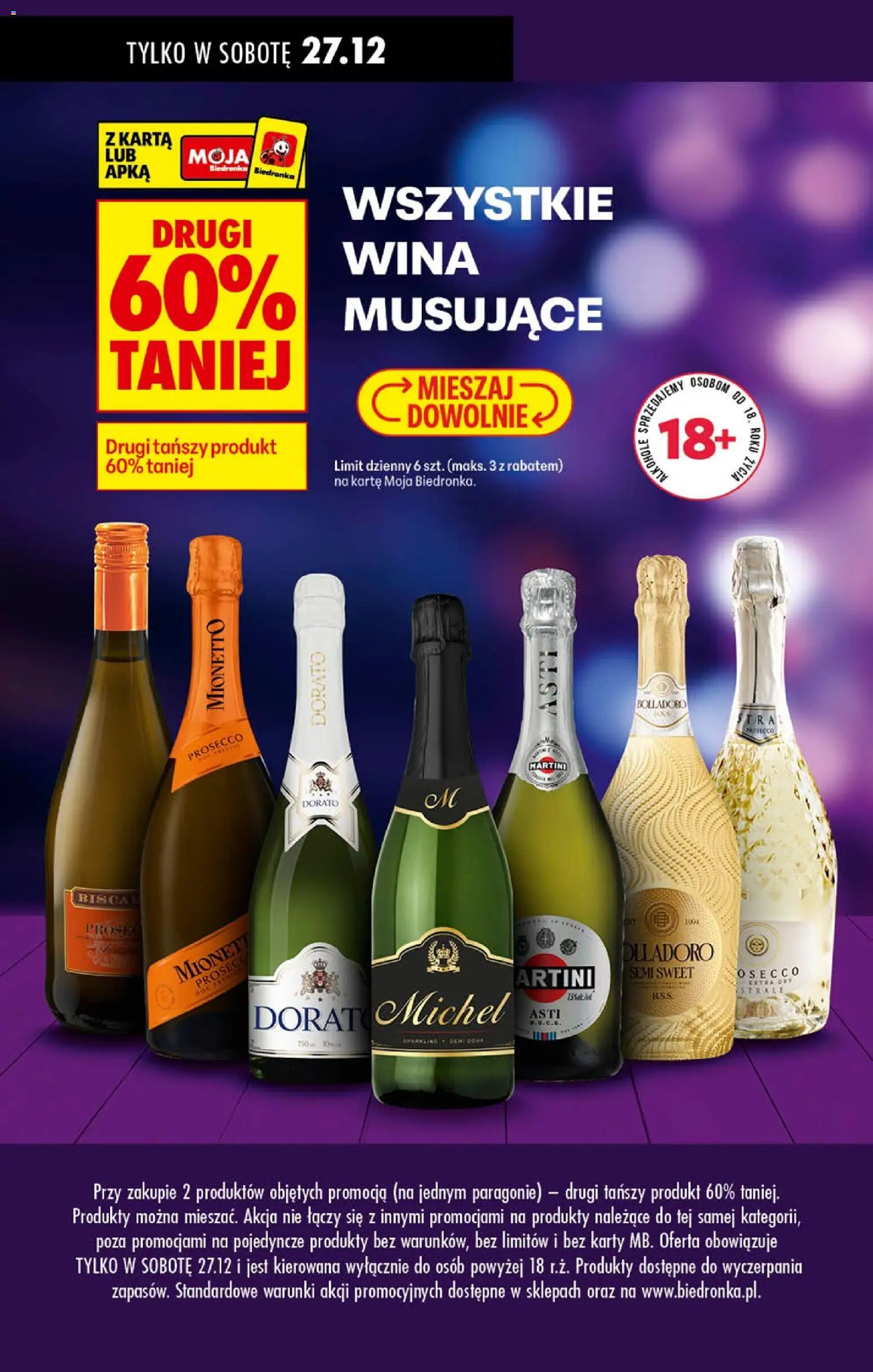 Biedronka gazetka - Czas na toast od 27.12.2025 | Strona: 3 | Produkty: Karta, Martini, Mionetto prosecco, Prosecco
