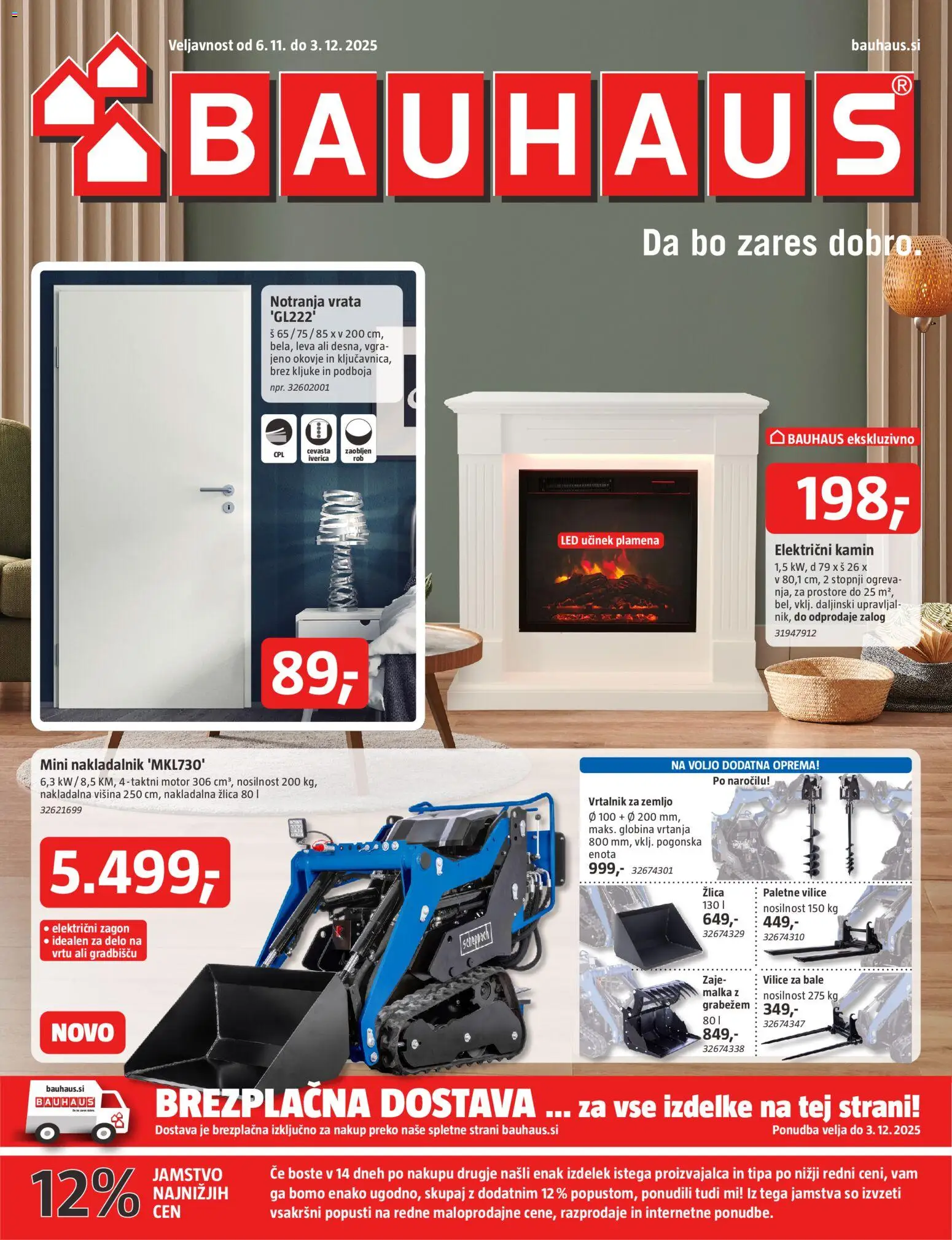 Novi Bauhaus katalog ponudbe – veljaven od 06.11.2025 | Stran: 1 | Izdelki: Žlica, Vrtalnik, Vrata