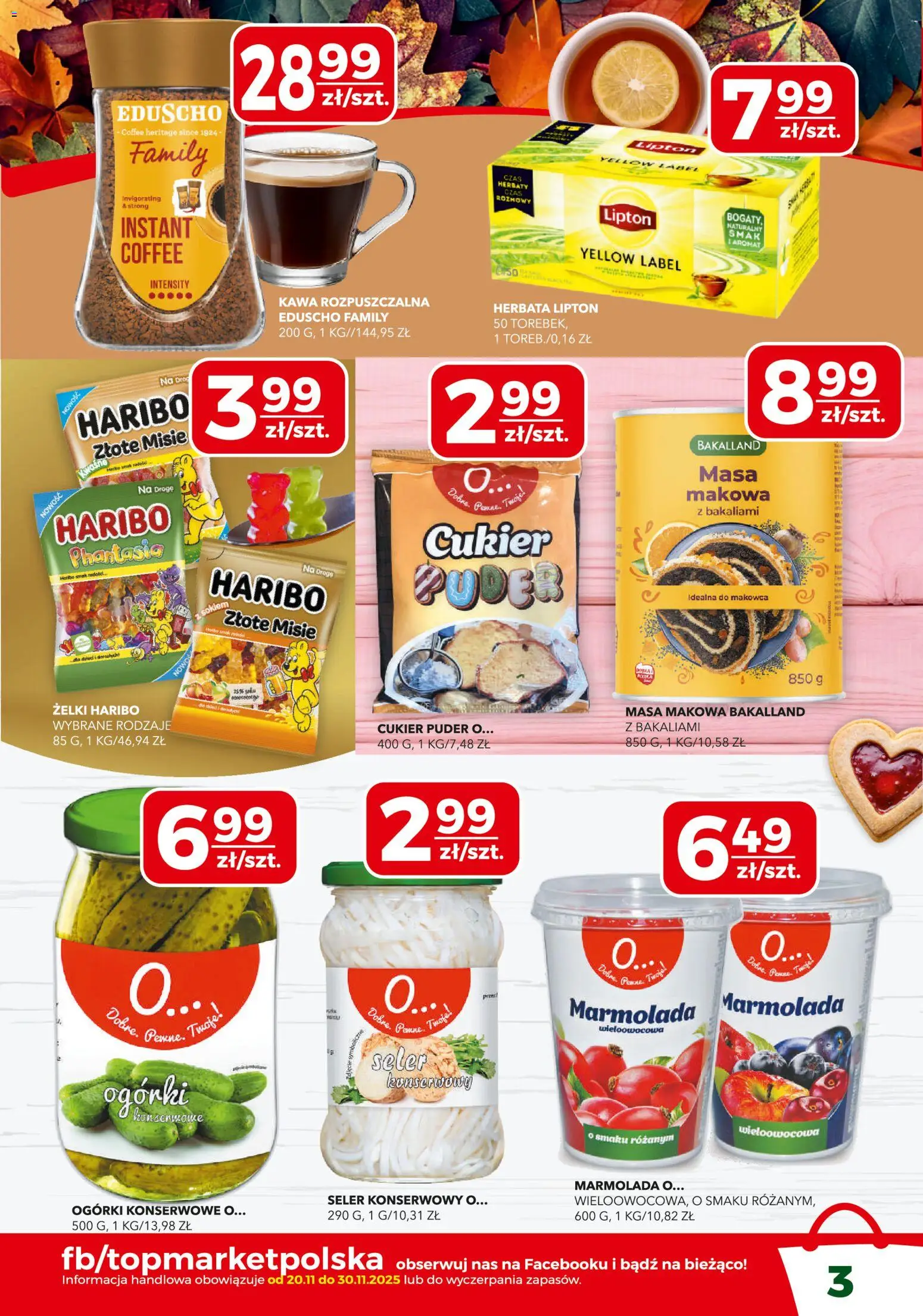 Top Market Gazetka mini od 20.11.2025 | Strona: 3 | Produkty: Żelki haribo, Żelki, Kawa, Herbata