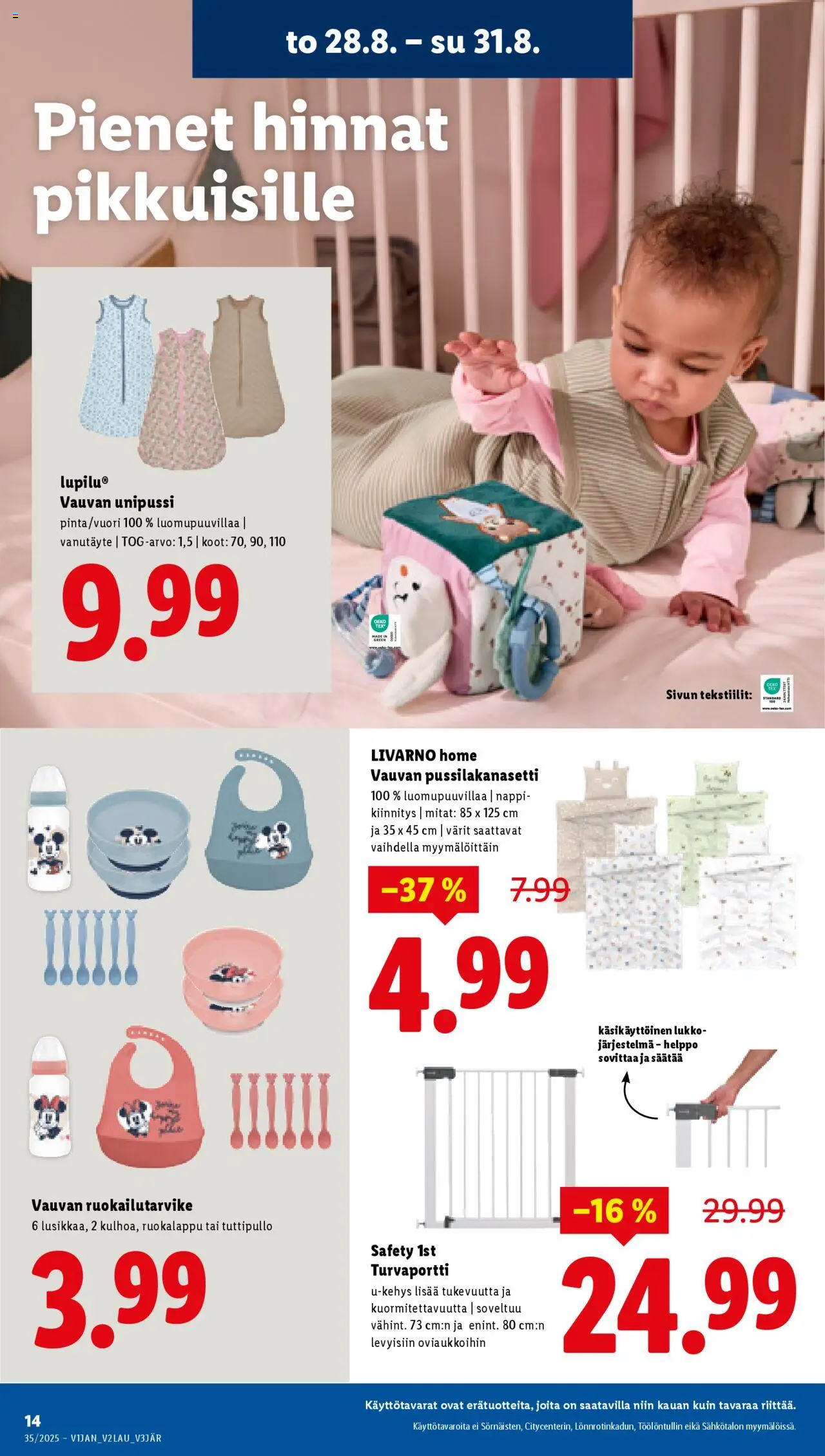  | Sivu: 14 | Tuotteet: Pussilakanasetti, Lukko, Tuttipullo