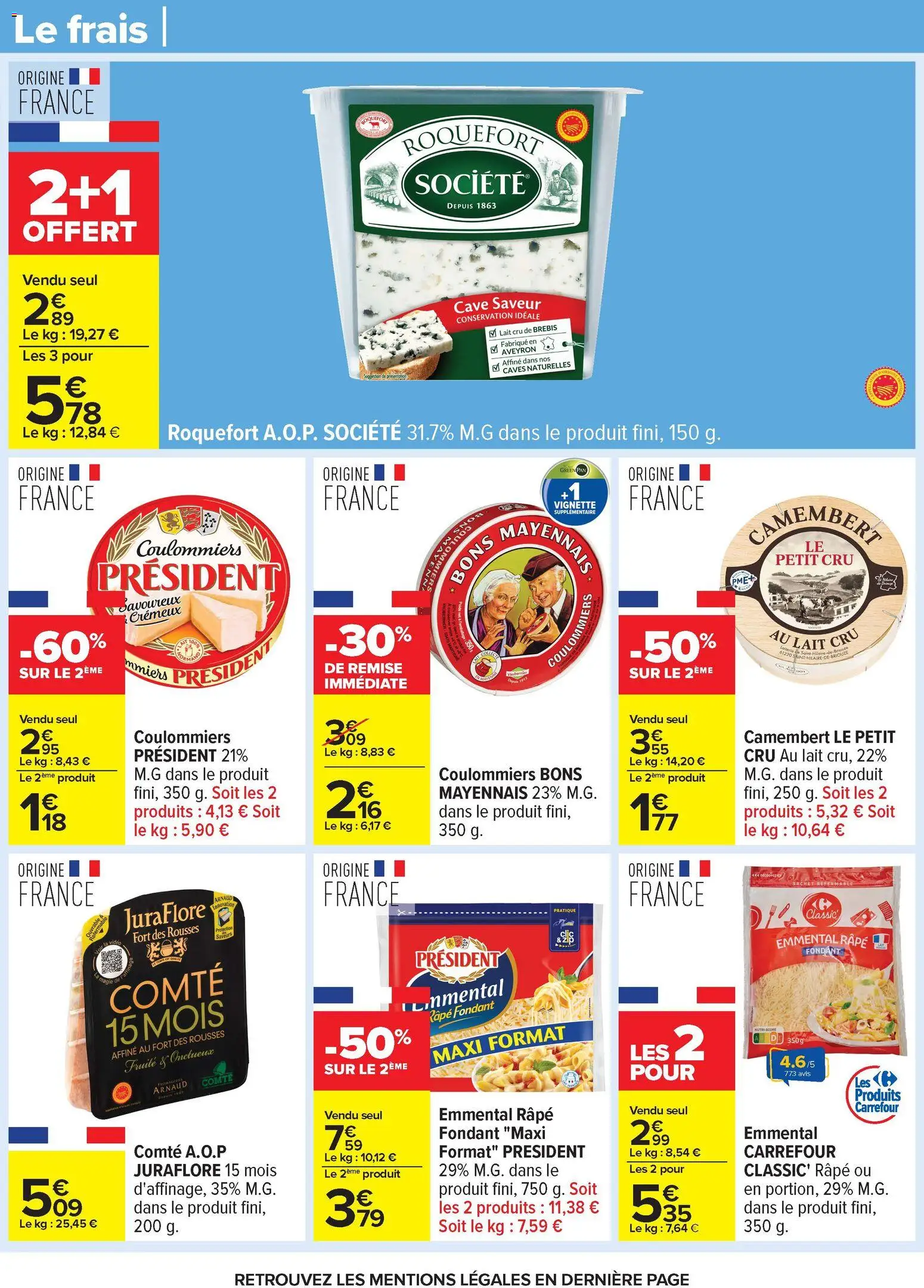 {H1} | Page: 43 | Produits: Poids, Emmental, Lait, Camembert