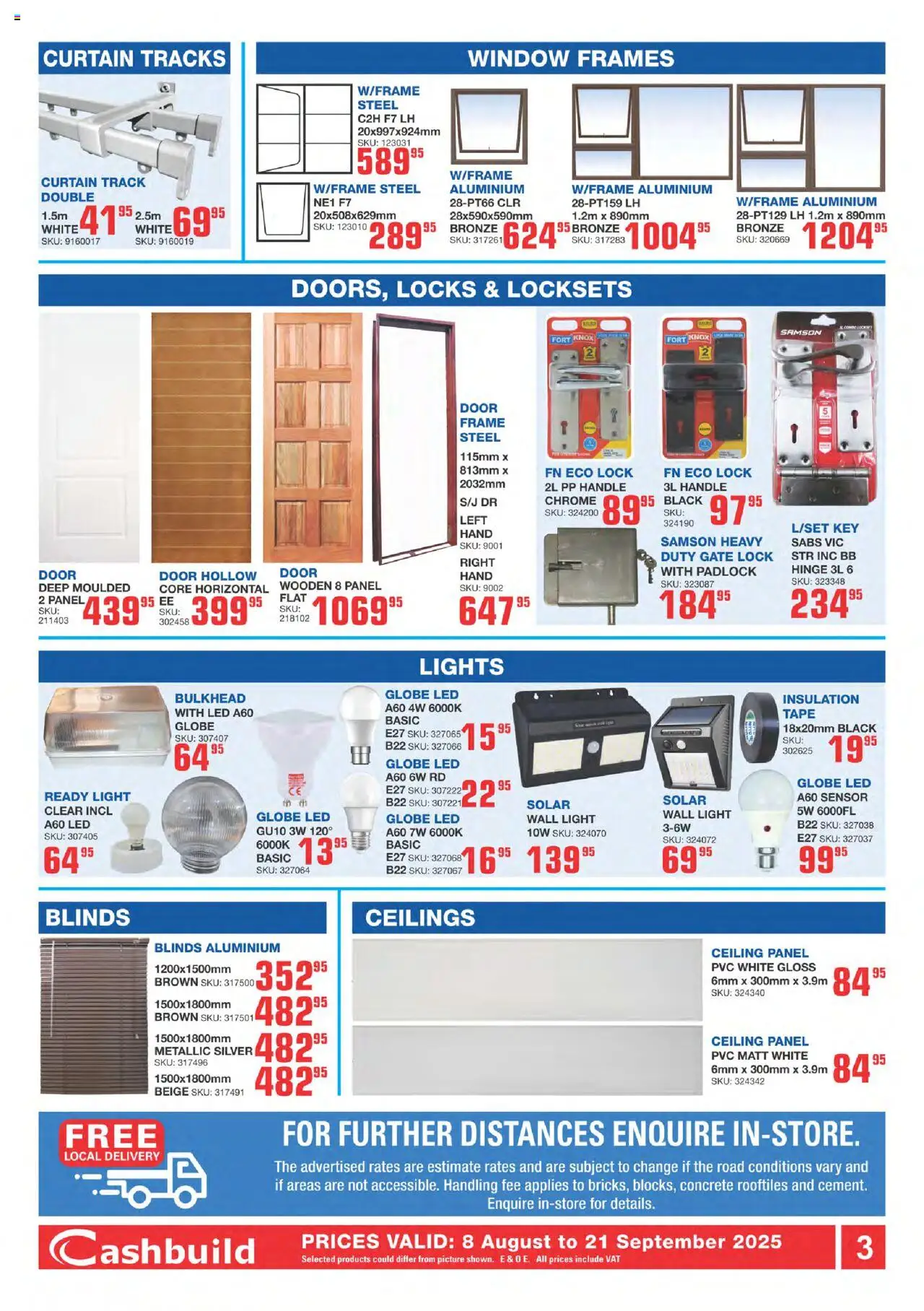 Cashbuild Eastern Cape - Springtime Bonanza │ valid from 08.08.2025 | Page: 3 | Products: Door frame, Gate, Light, Tape