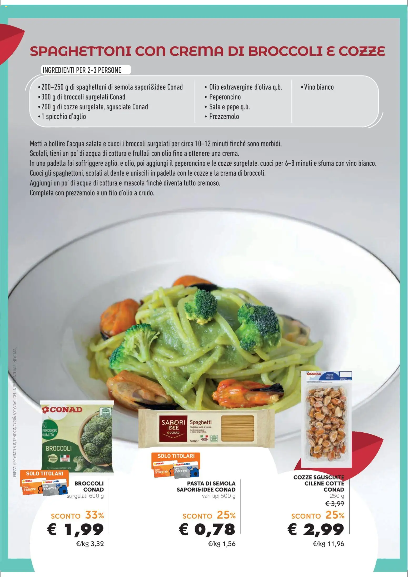 Volantino Conad del 22.04.2026 | Pagina: 8 | Prodotti: Cozze, Acqua, Sale, Peperoncino