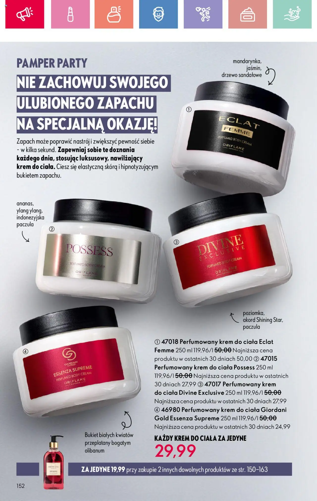 Oriflame Katalog 11 2025 od 27.07.2025 | Strona: 152 | Produkty: Zapach, Body, Krem do ciała, Krem