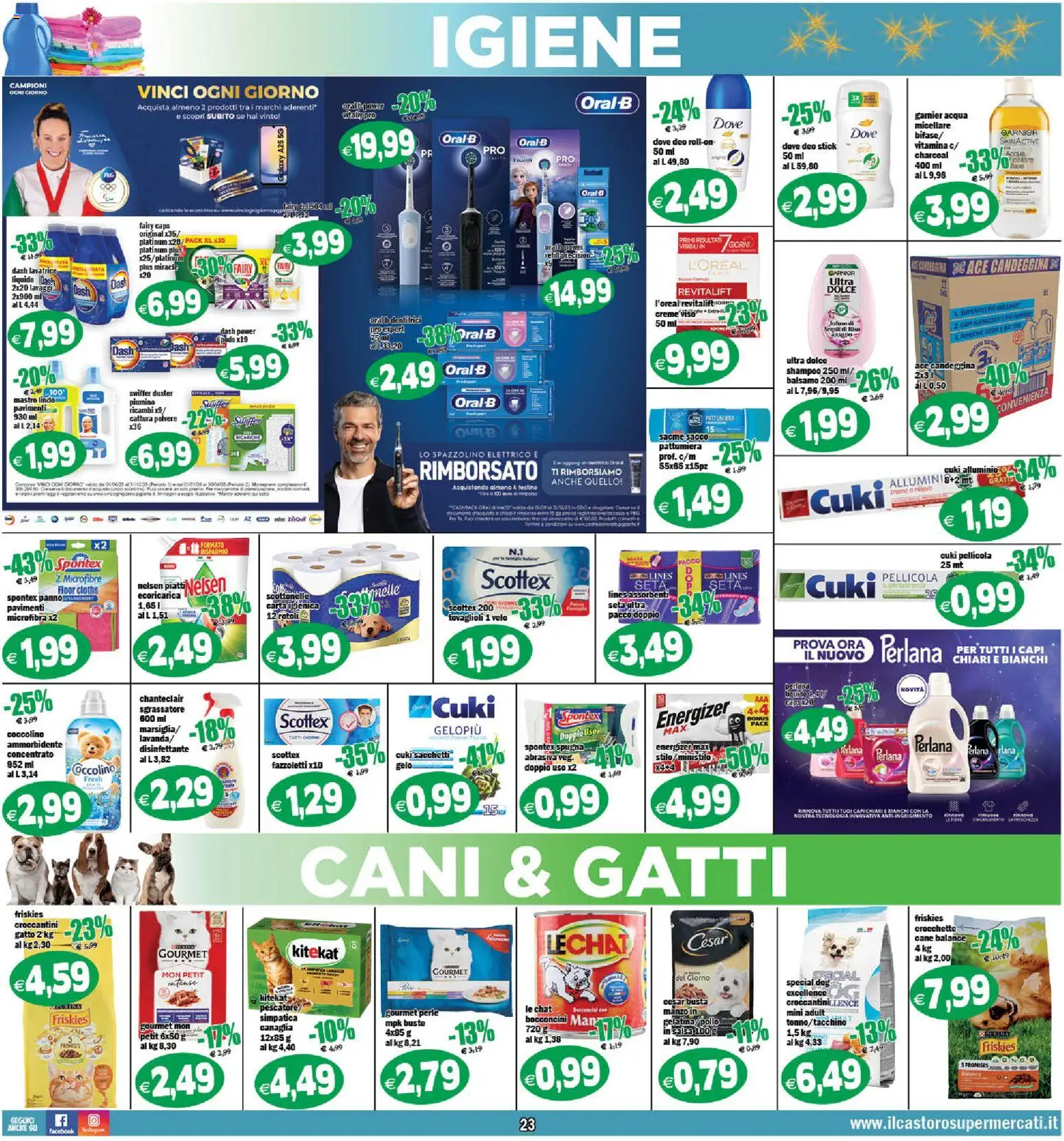 Volantino Il Castoro del 16.12.2025 | Pagina: 23 | Prodotti: Acqua micellare, Spazzolino, Fazzoletti, Alluminio