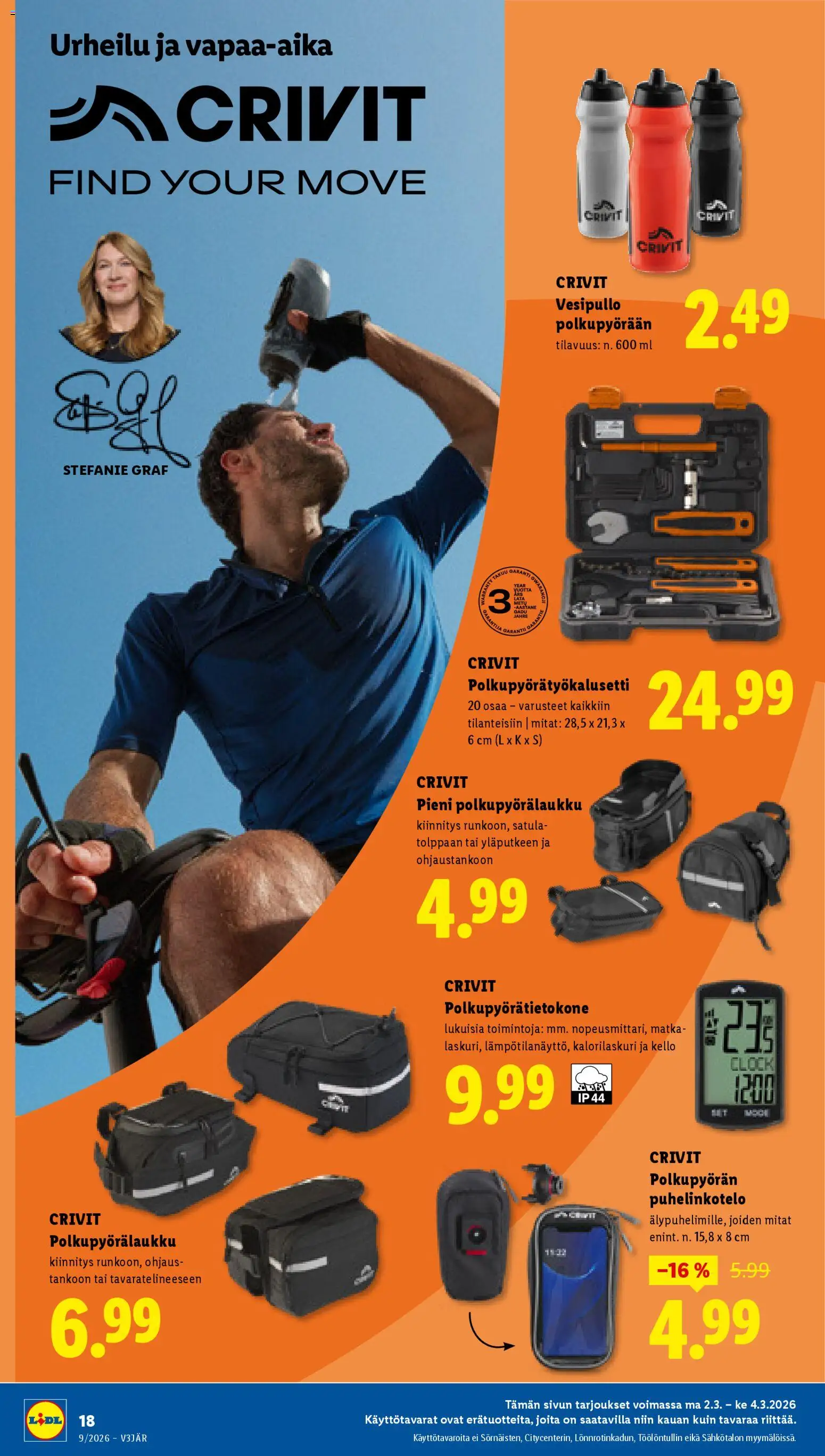 Lidl tarjoukset - Helsinki – voimassa 26.02.2026 alkaen | Sivu: 24 | Tuotteet: Vesipullo, Kello