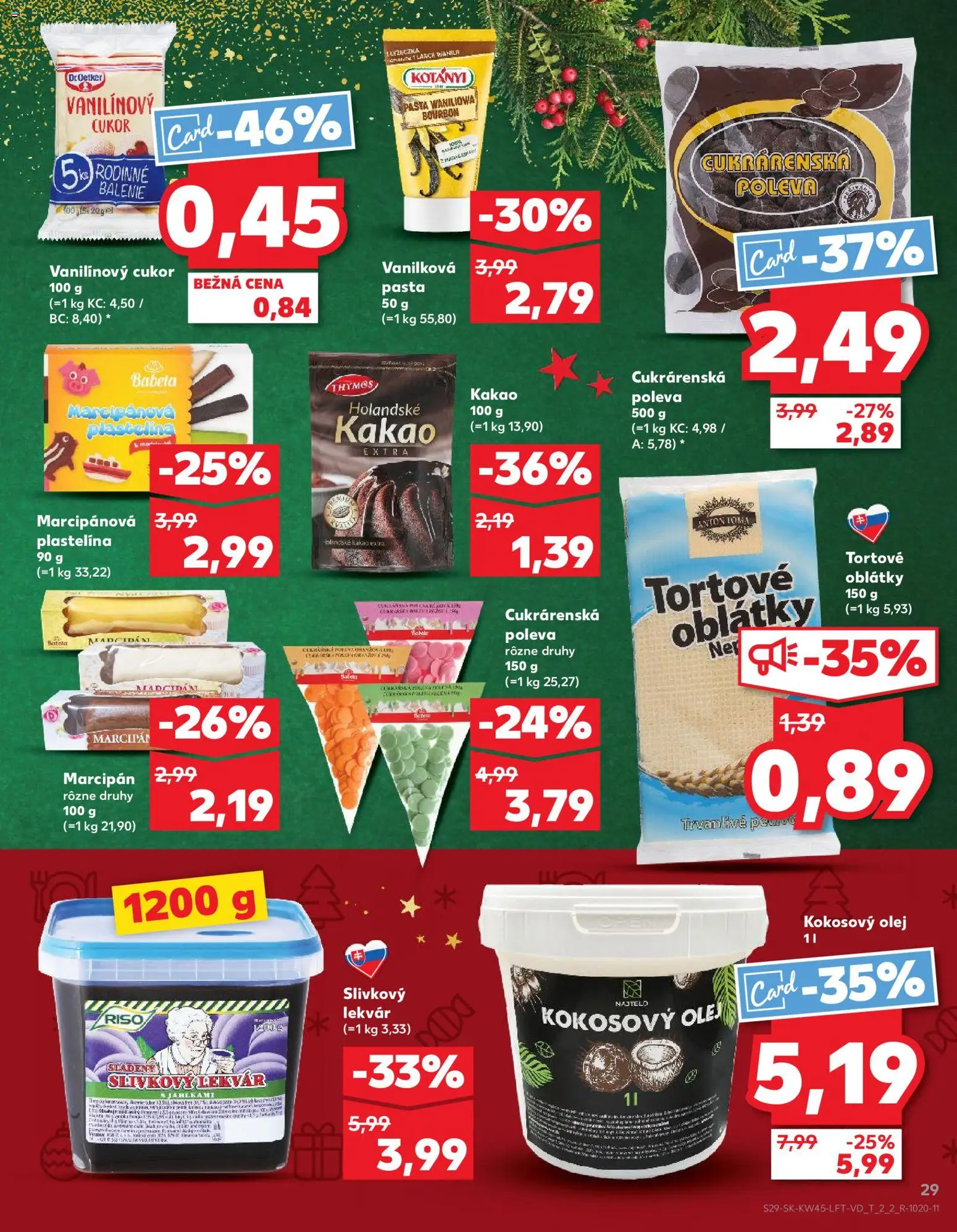 Nové Kaufland akcie – leták je platný od 06.11.2025 | Strana: 29 | Produkty: Olej, Bourbon, Cukor, Kakao