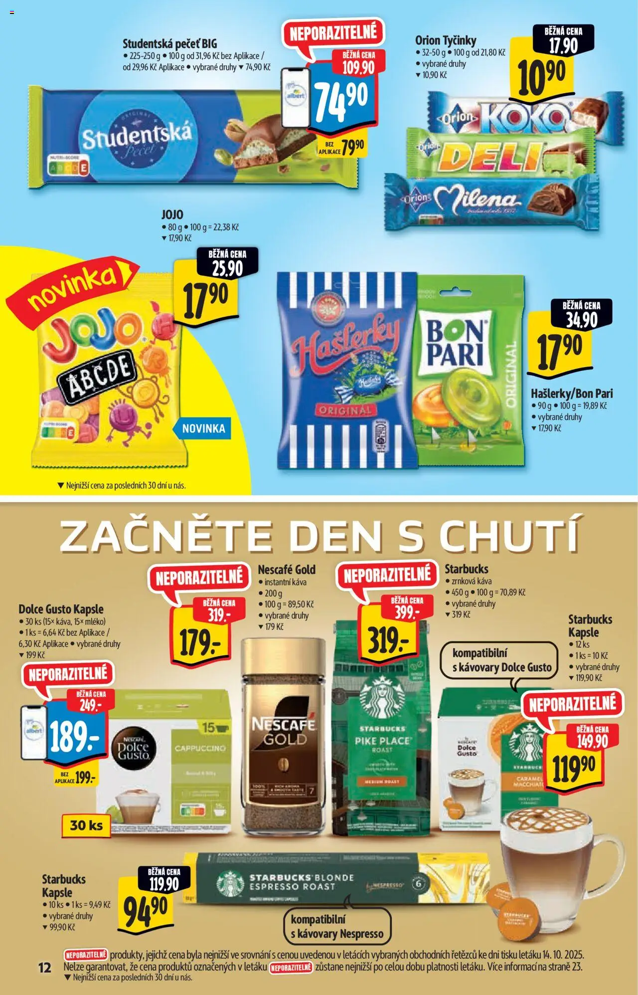 Albert katalog - Hypermarket od 22.10.2025 | Strana: 12 | Produkty: Dolce Gusto, Mléko, Studentská pečeť, Dolce gusto kapsle