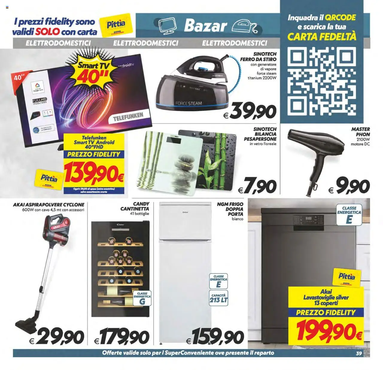 Volantino SuperConveniente del 18.09.2025 | Pagina: 39 | Prodotti: smart TV, Lavastoviglie, TV, Cavo