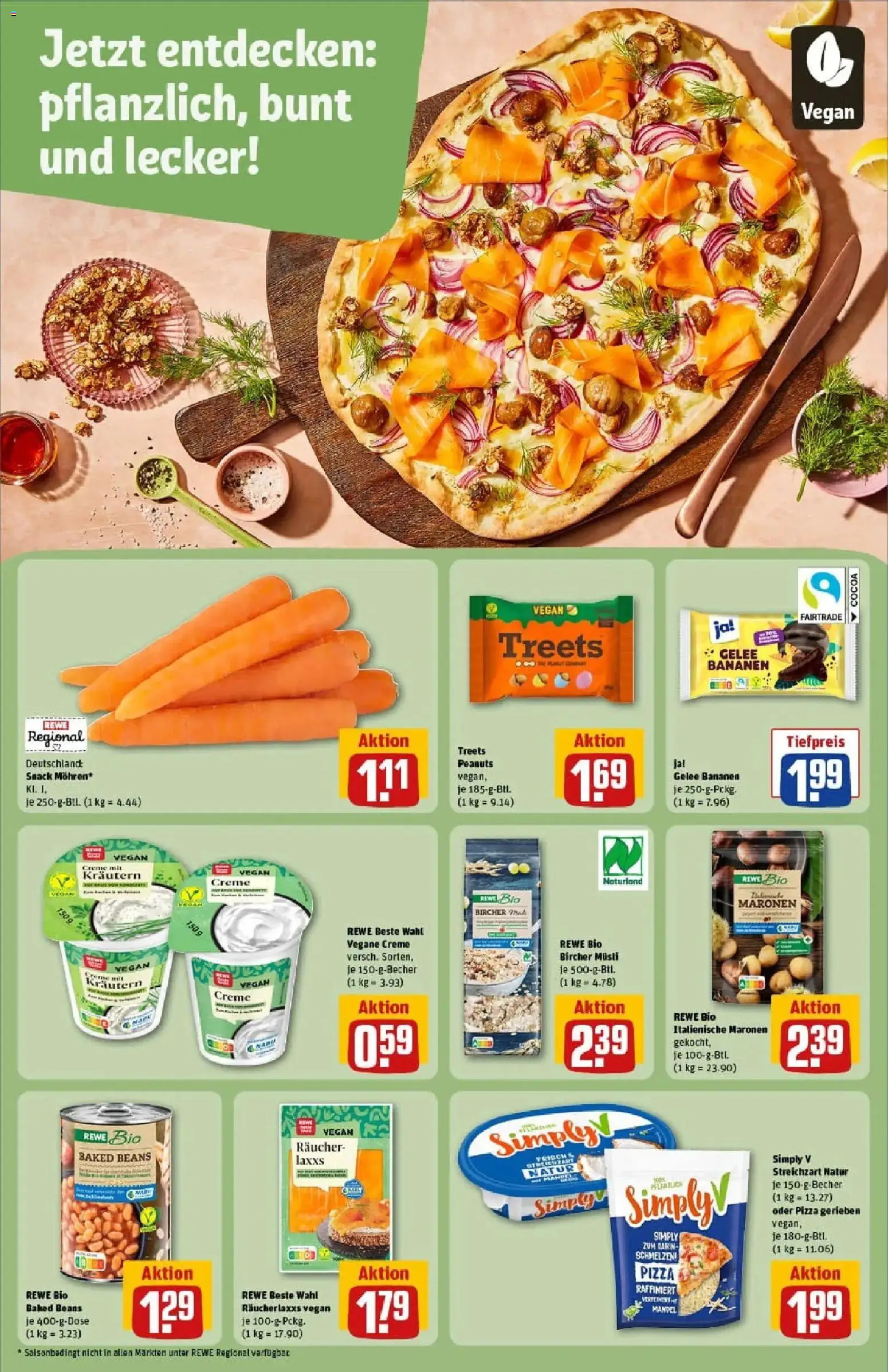 Rewe prospekt Bitburg	 – gültig ab 26.01.2026 | Seite: 28 | Produkte: Musli, Bananen, Creme, Pizza