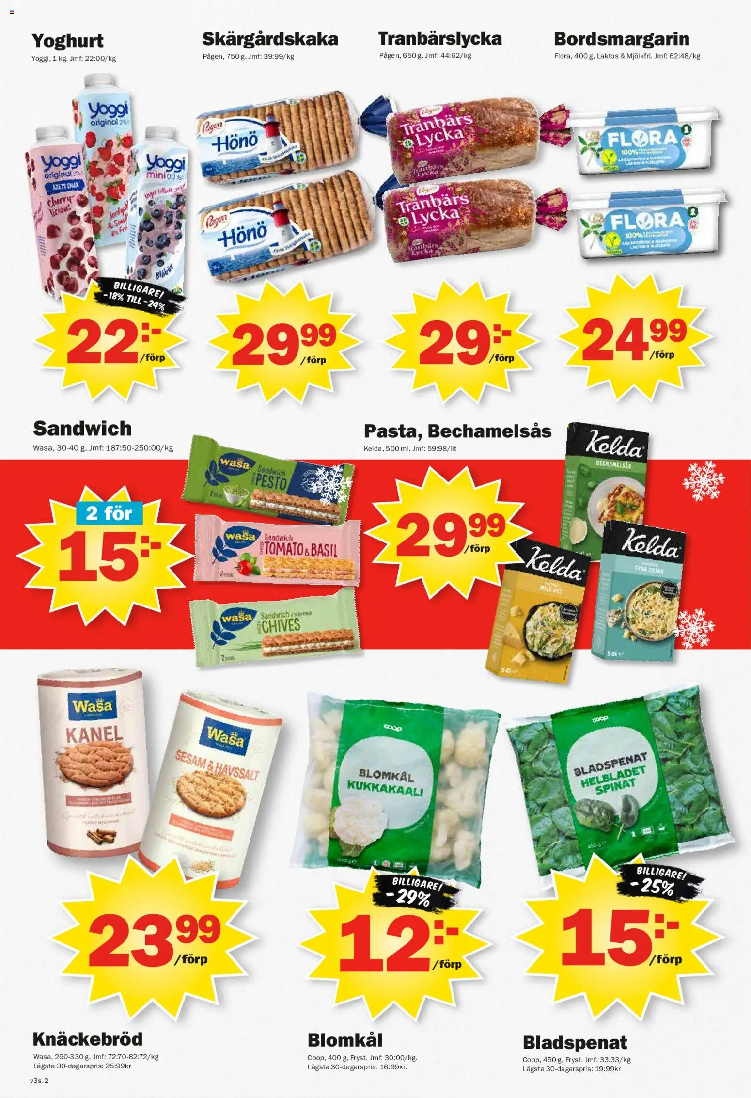Pekås reklamblad aktuell från 12.01.2026 | Sida: 2 | Produkter: Sandwich, Yoghurt, Blomkål, Pesto